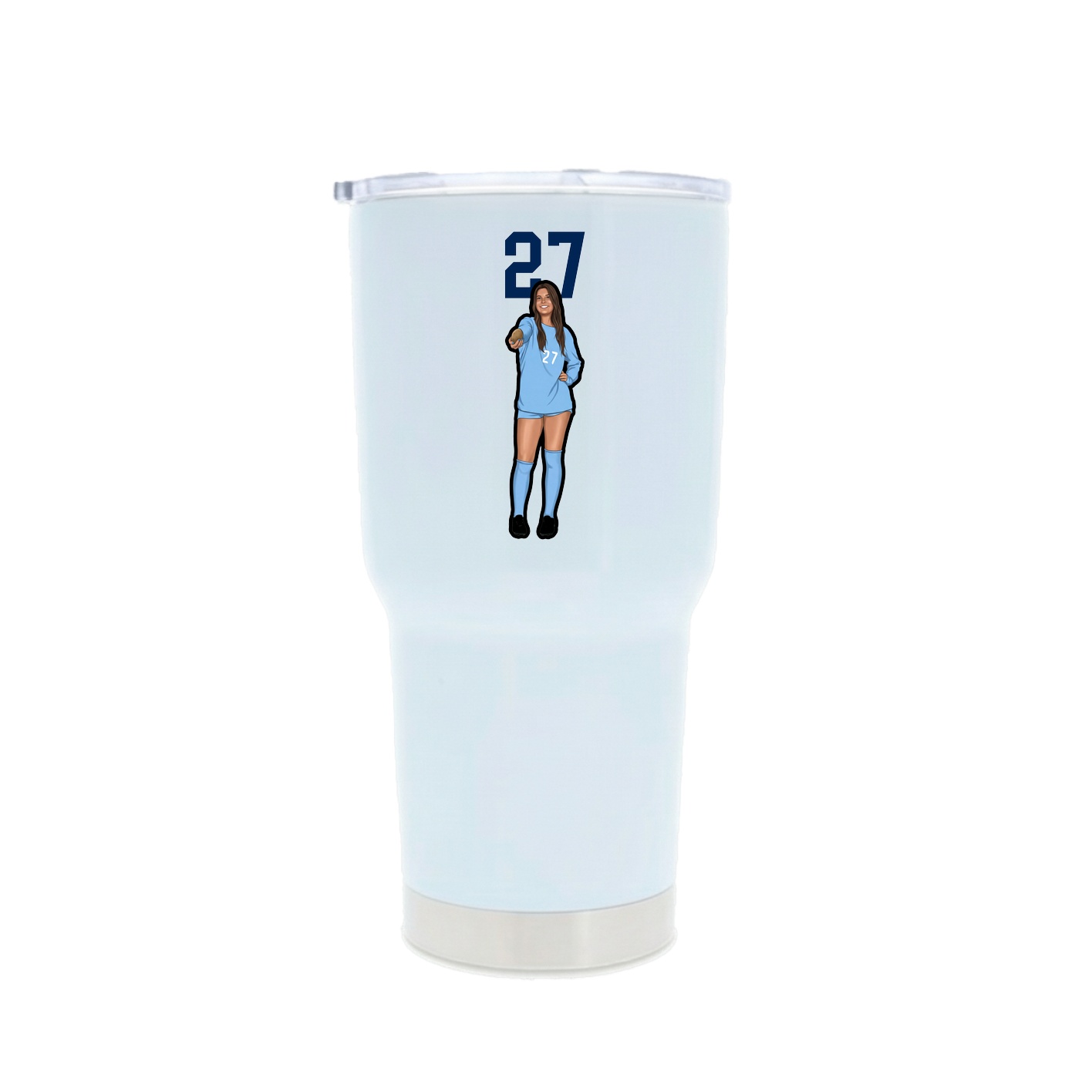30oz Stainless Steel Tumbler — Number Top in White