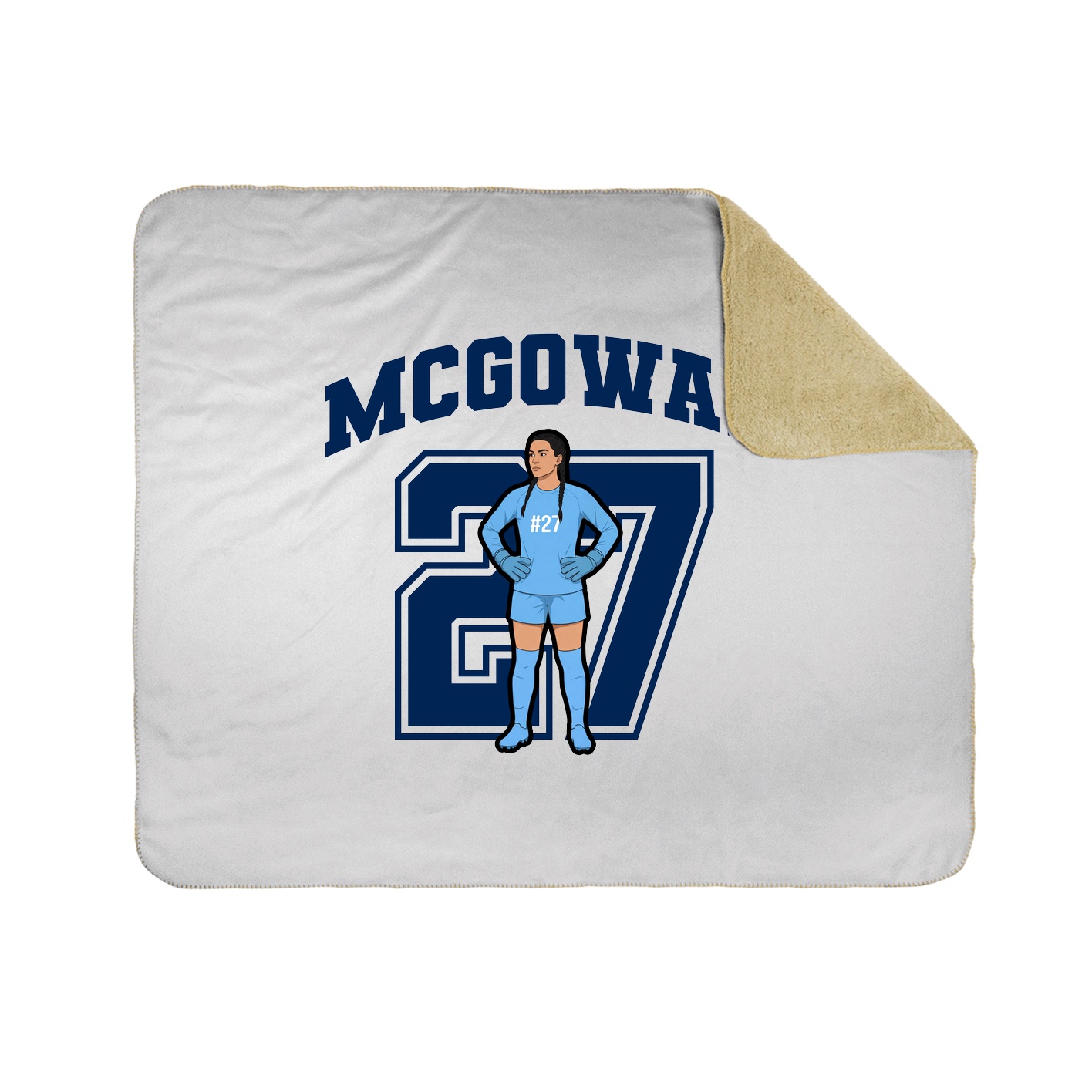 Throw Blanket — Number in White