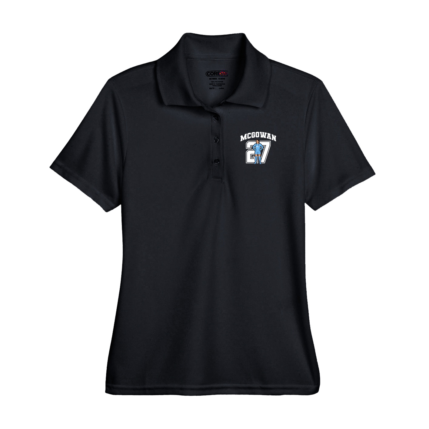 Performance Polo — Number in Black