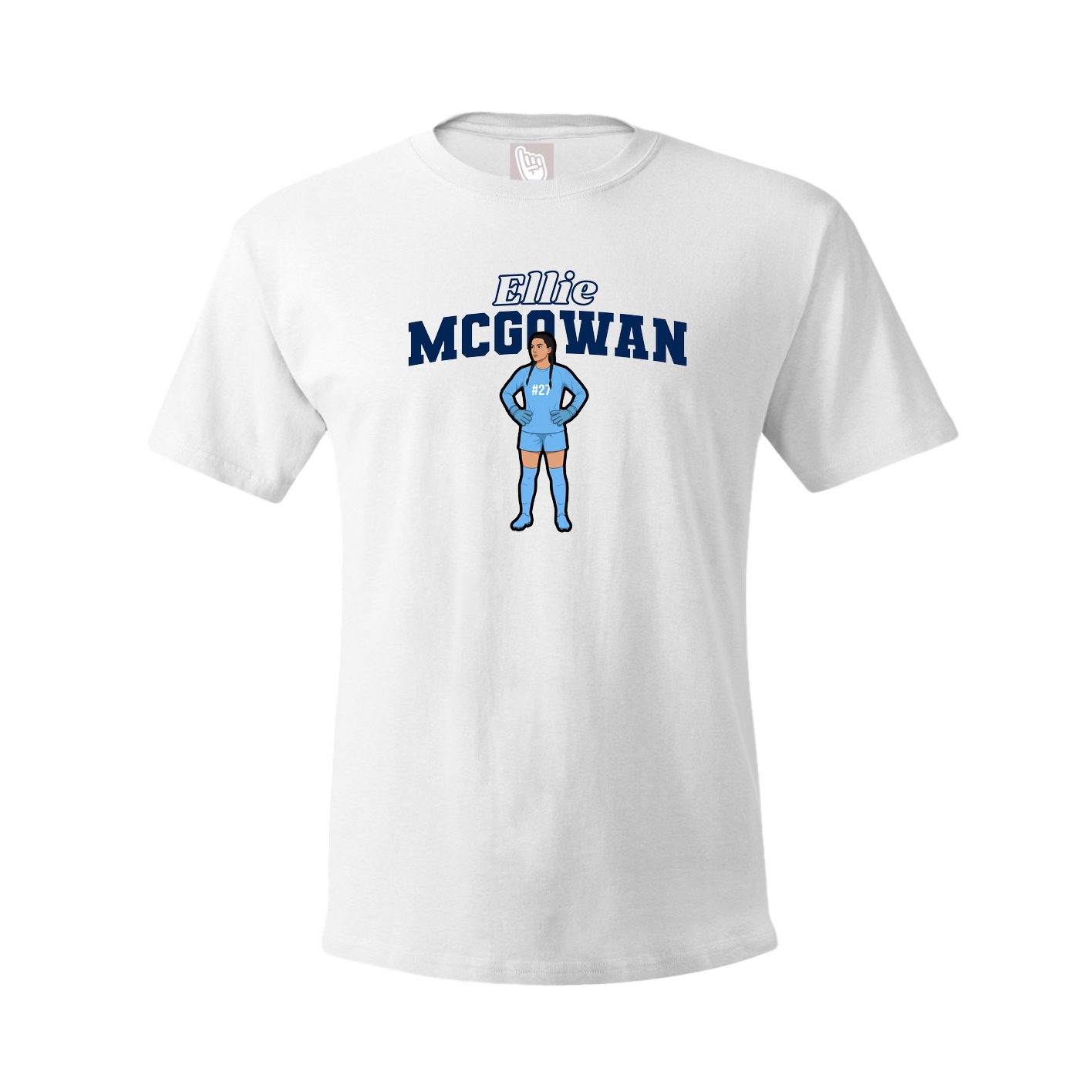 Youth Tee — Name Arch in White