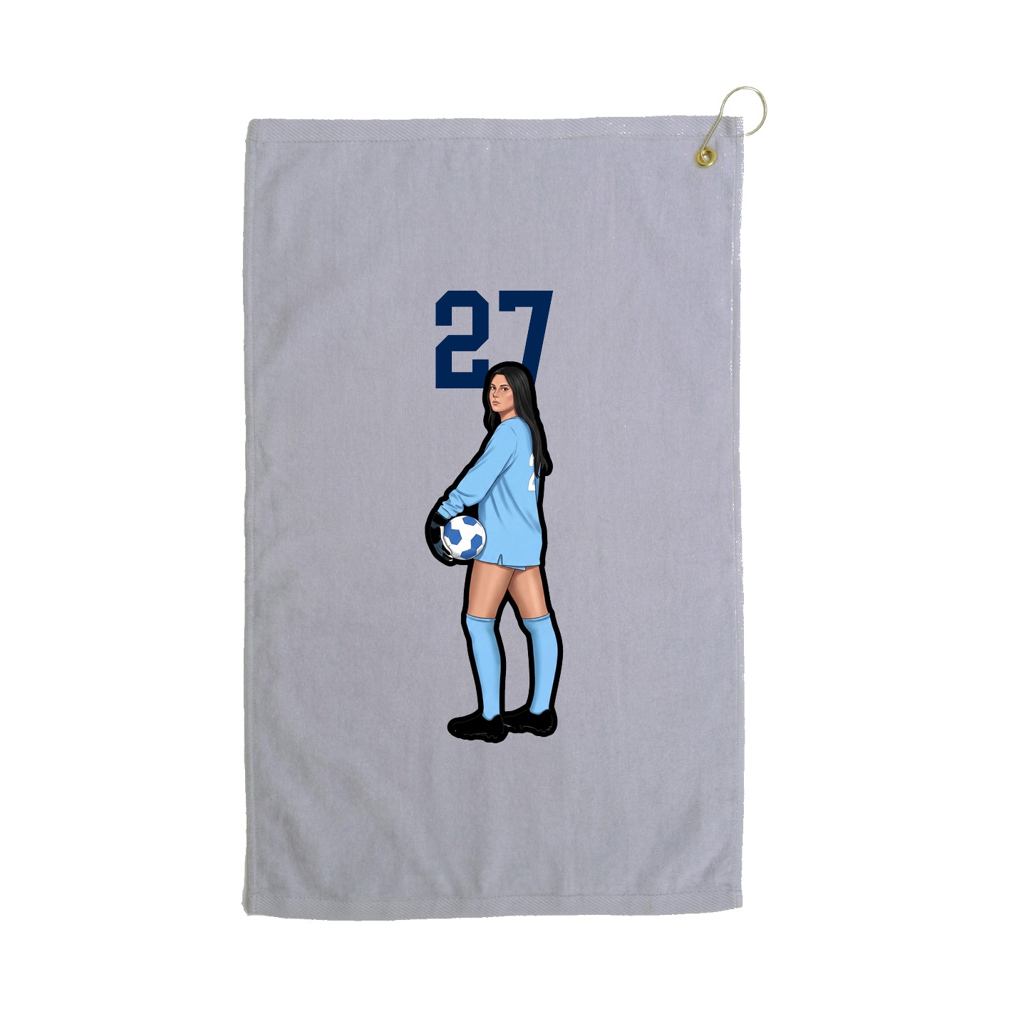 Golf Towel — Number Top in Grey