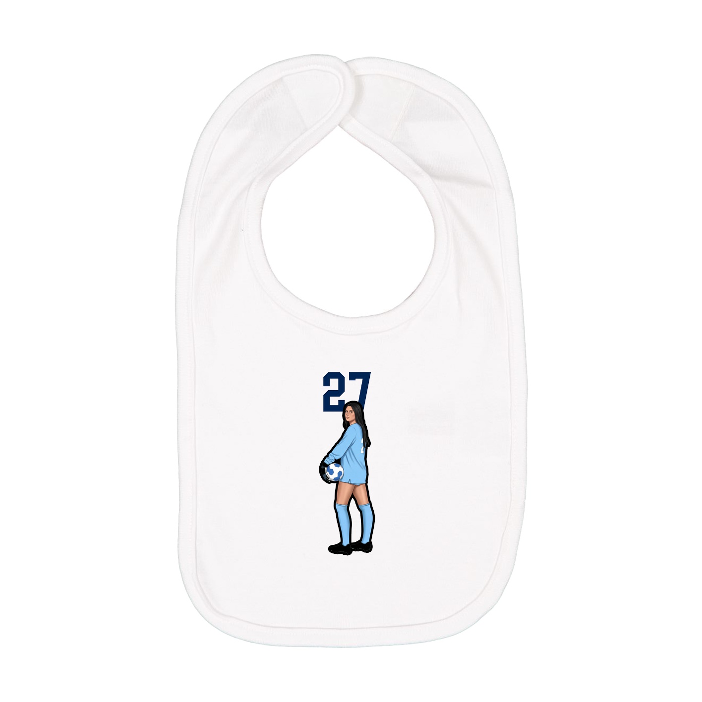 Infant Bib — Number Top in White