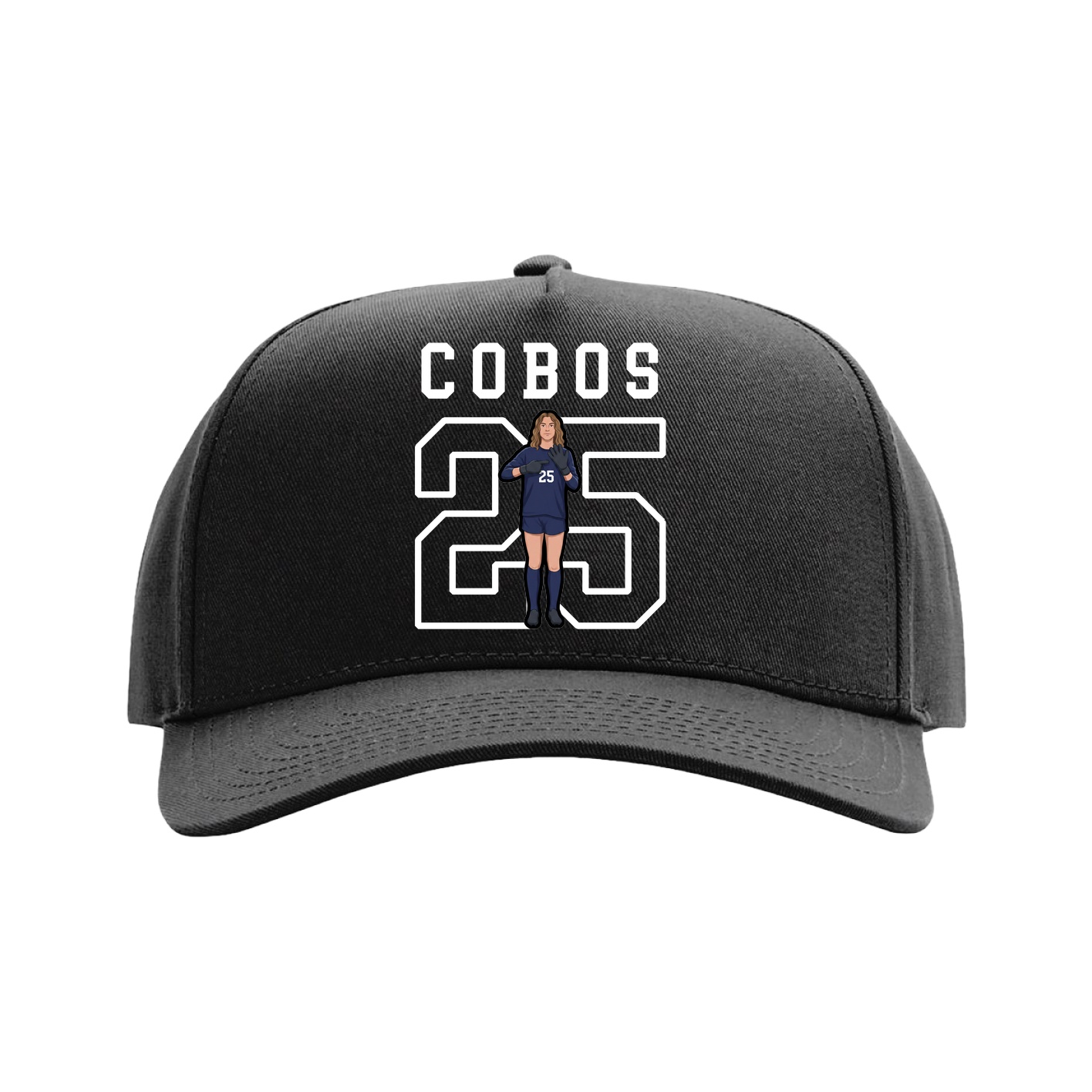 Full Fabric Five-Panel Champ Cap — Shirsey in Black