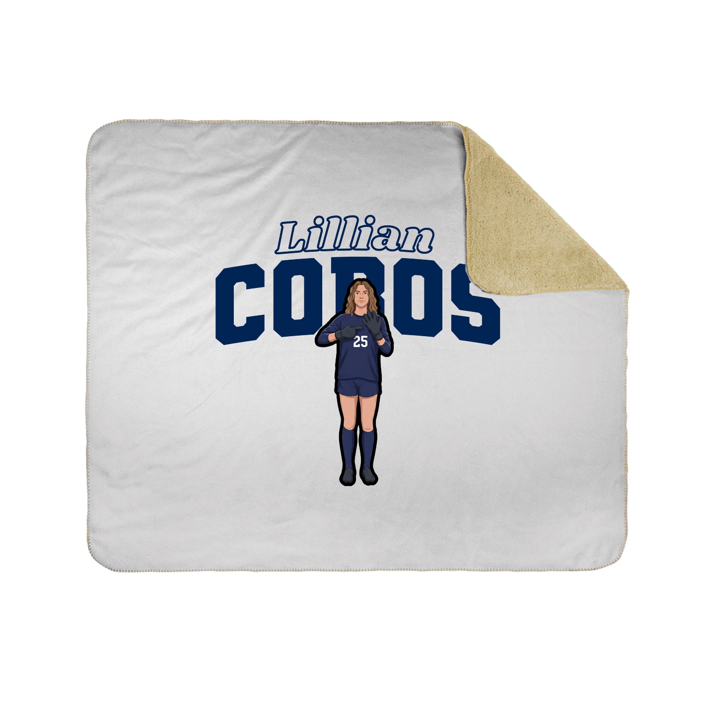 Throw Blanket — Name Arch in White