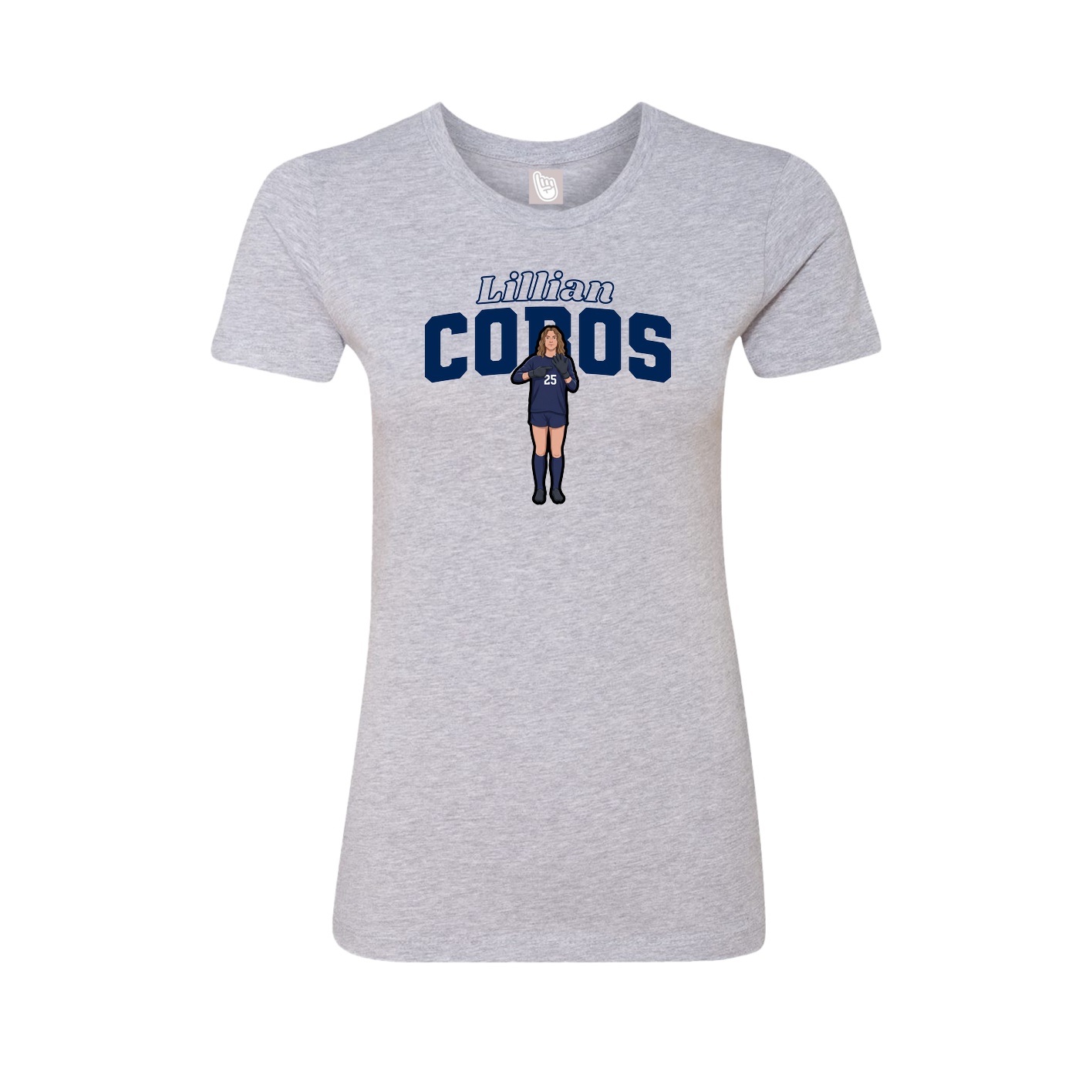 Fitted Women's Tee — Name Arch in Grey