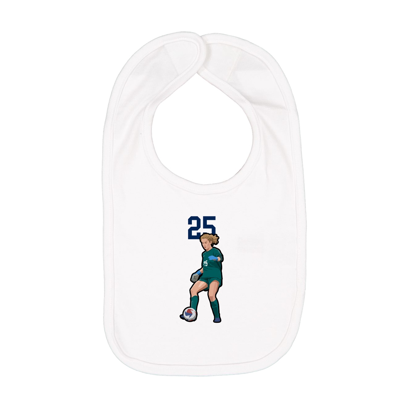 Infant Bib — Number Top in White