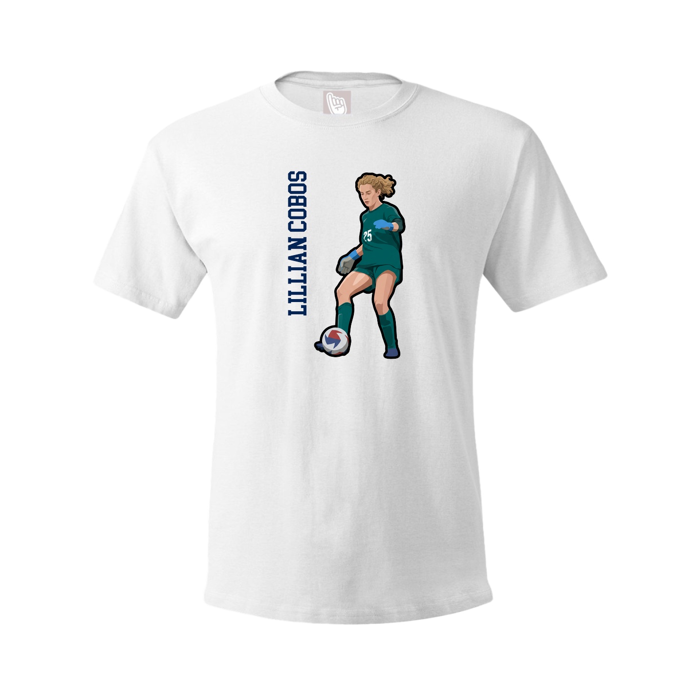 Youth Tee — Name Vertical in White