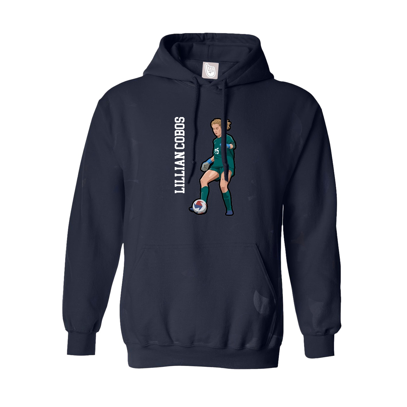 Hoodie — Name Vertical in Navy