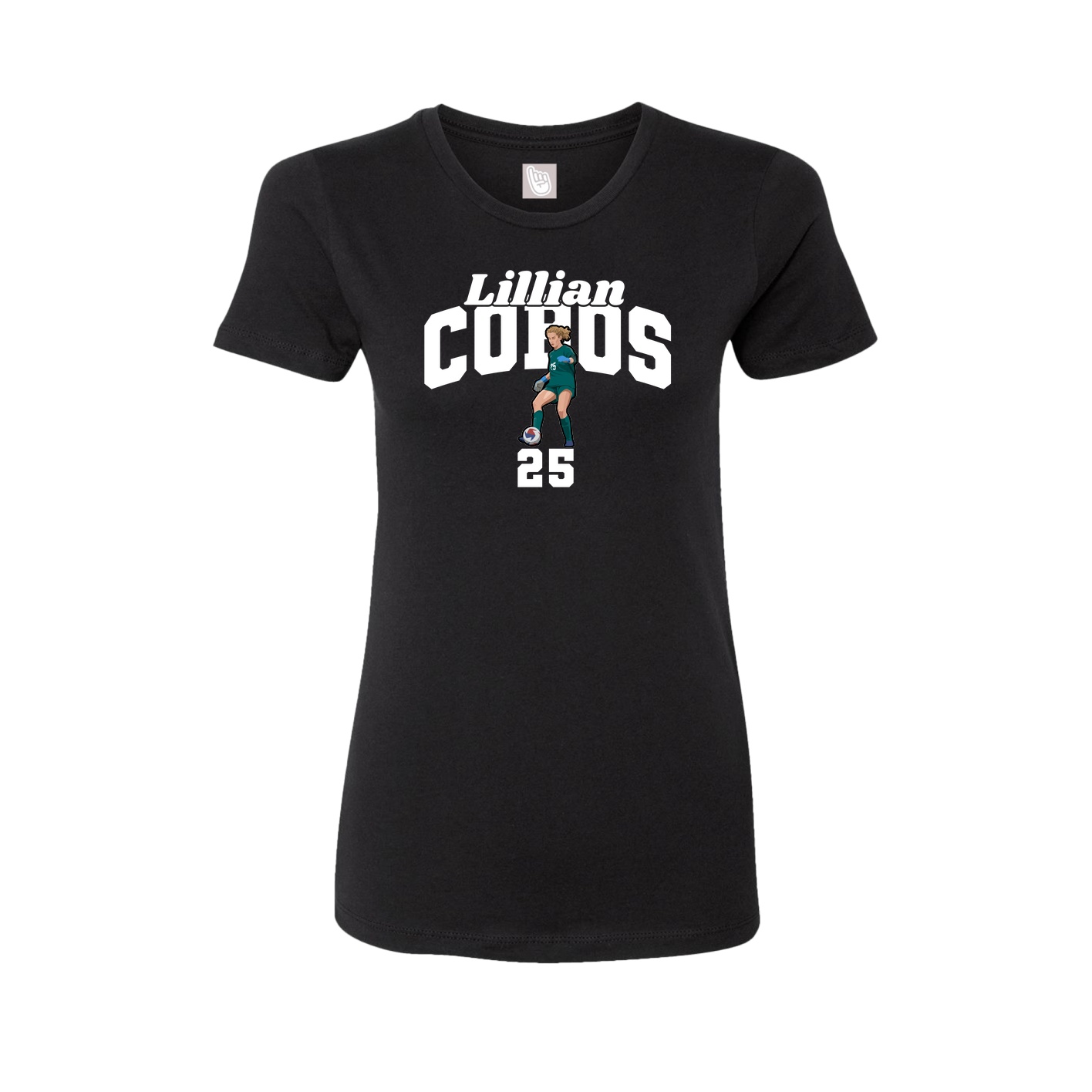 Fitted Women's Tee — Signature Arch in Black