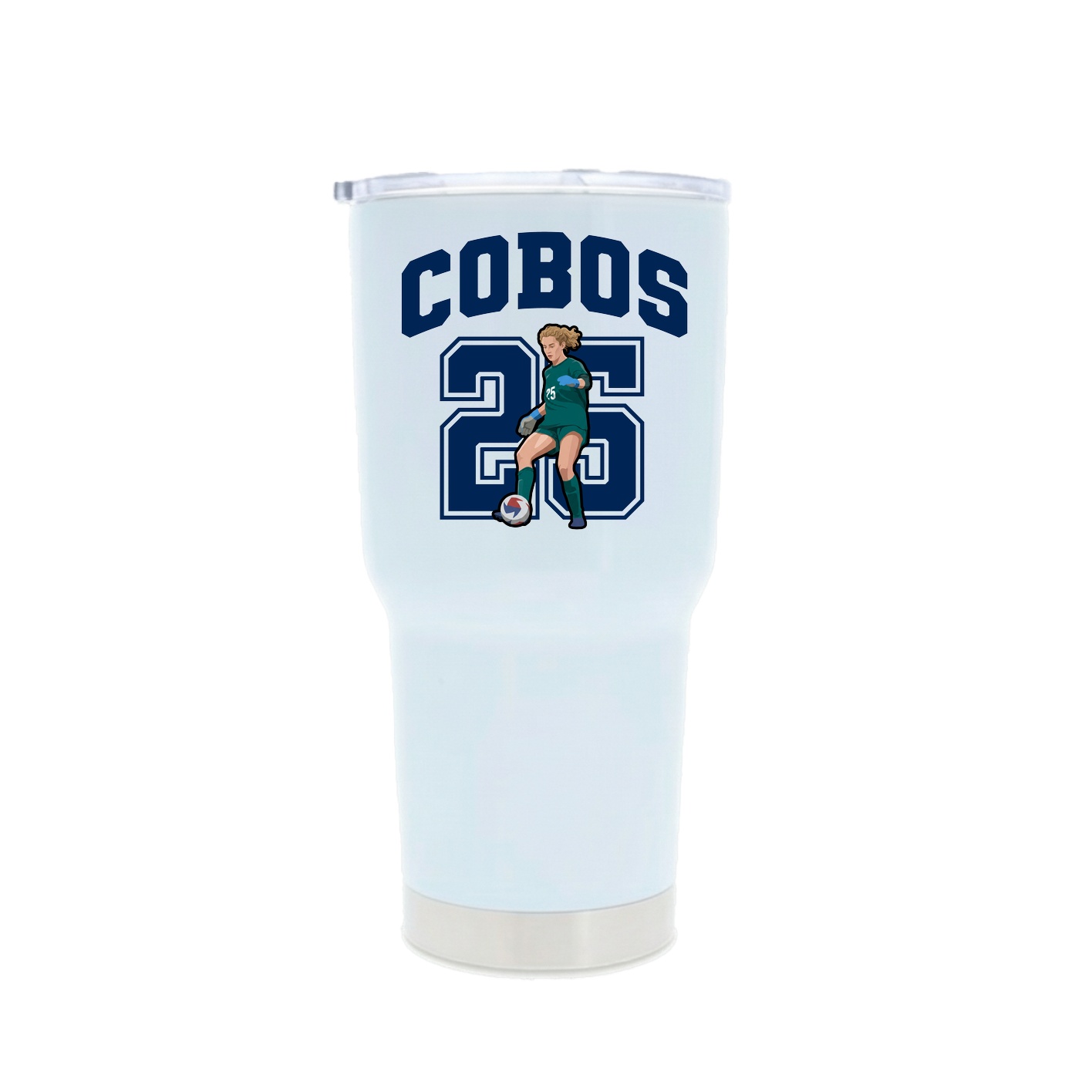 30oz Stainless Steel Tumbler — Number in White
