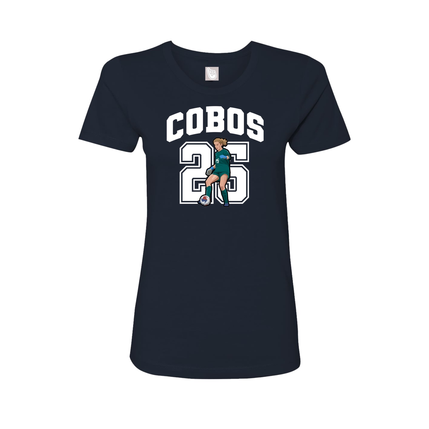 Fitted Women's Tee — Number in Navy