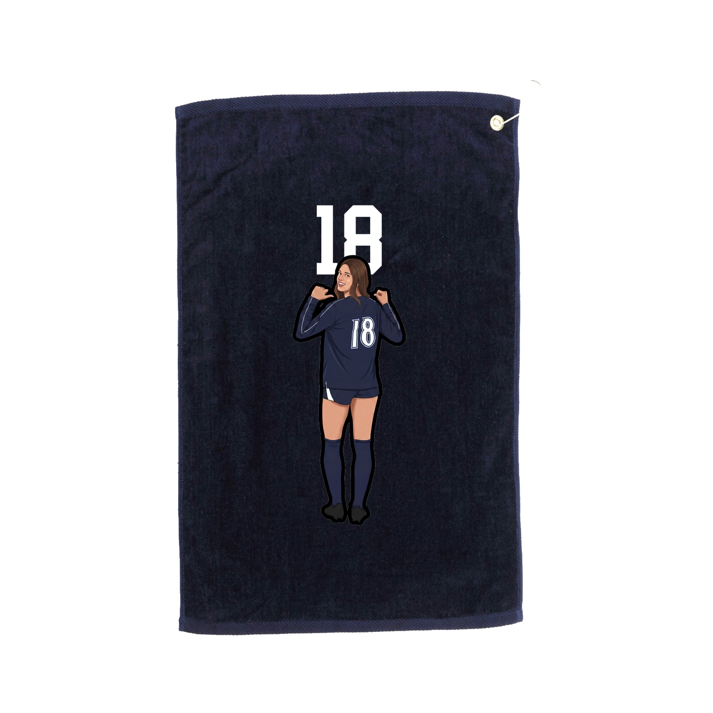 Golf Towel — Number Top in Navy