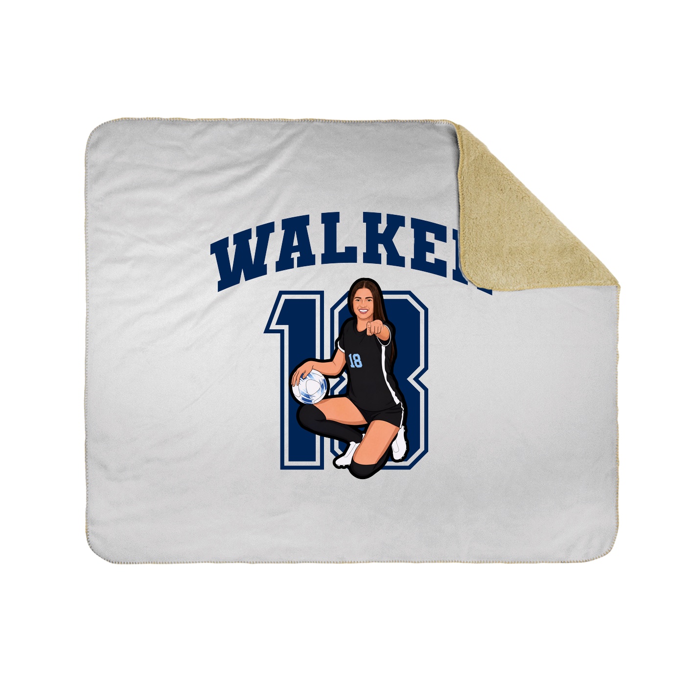 Throw Blanket — Number in White