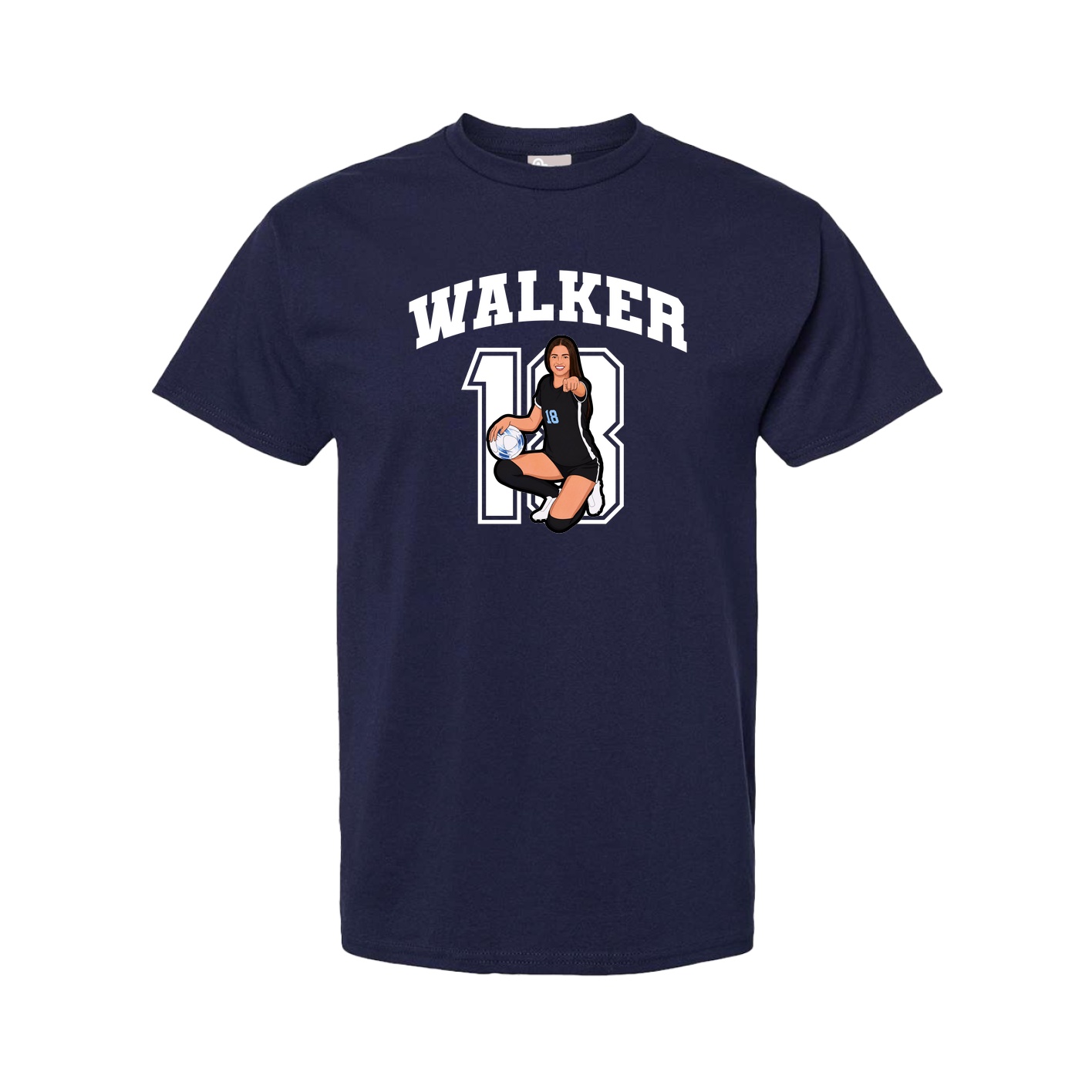 Youth Tee — Number in Navy