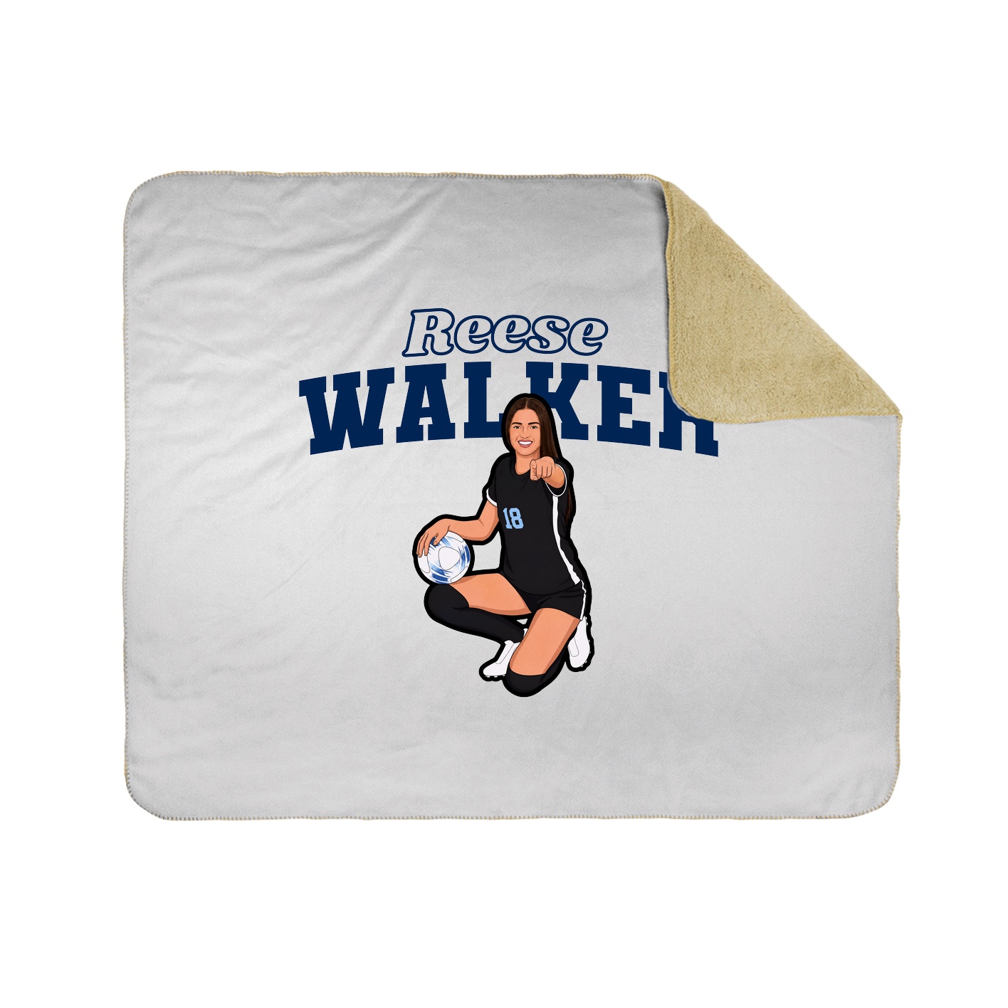 Throw Blanket — Name Arch in White