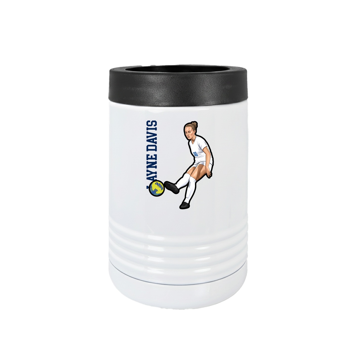 Beverage Holder — Name Vertical in White
