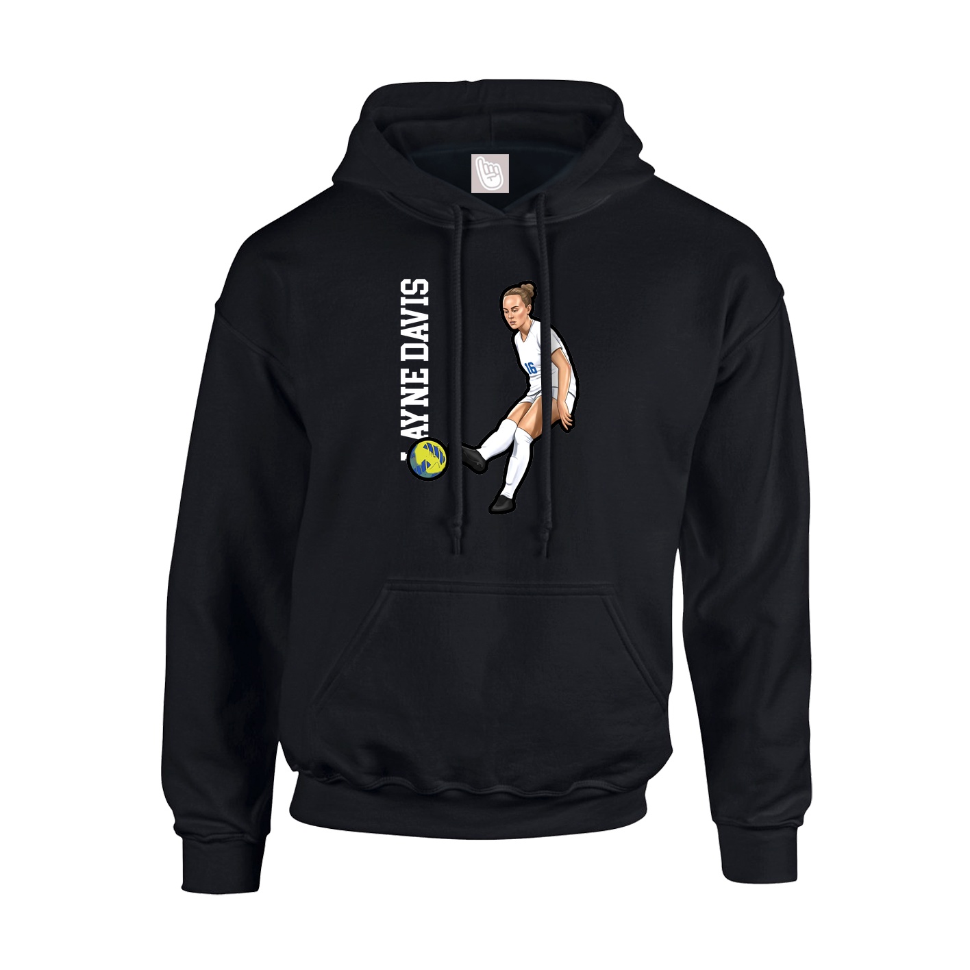 Hoodie — Name Vertical in Black