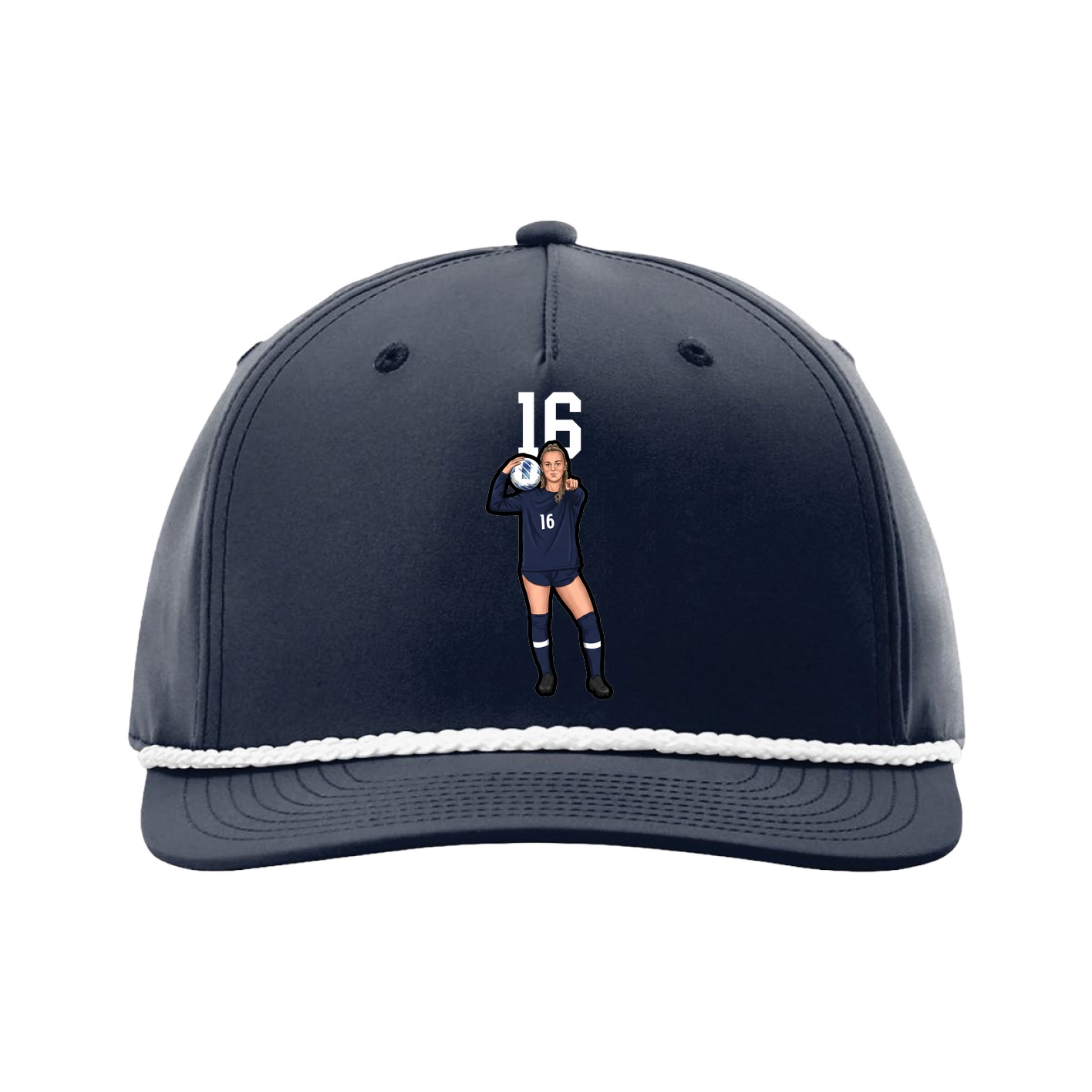 Five-Panel Classic Rope Cap — Number Top in Navy