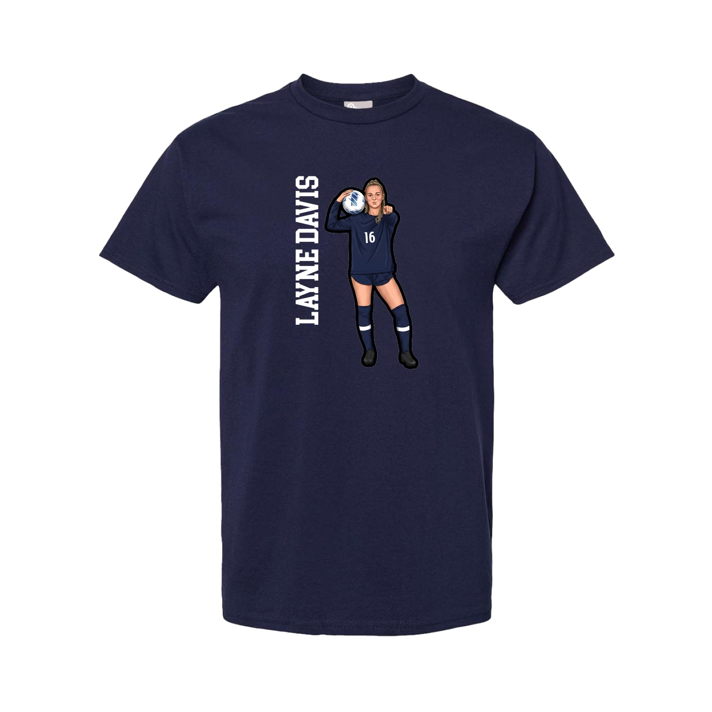 Youth Tee — Name Vertical in Navy
