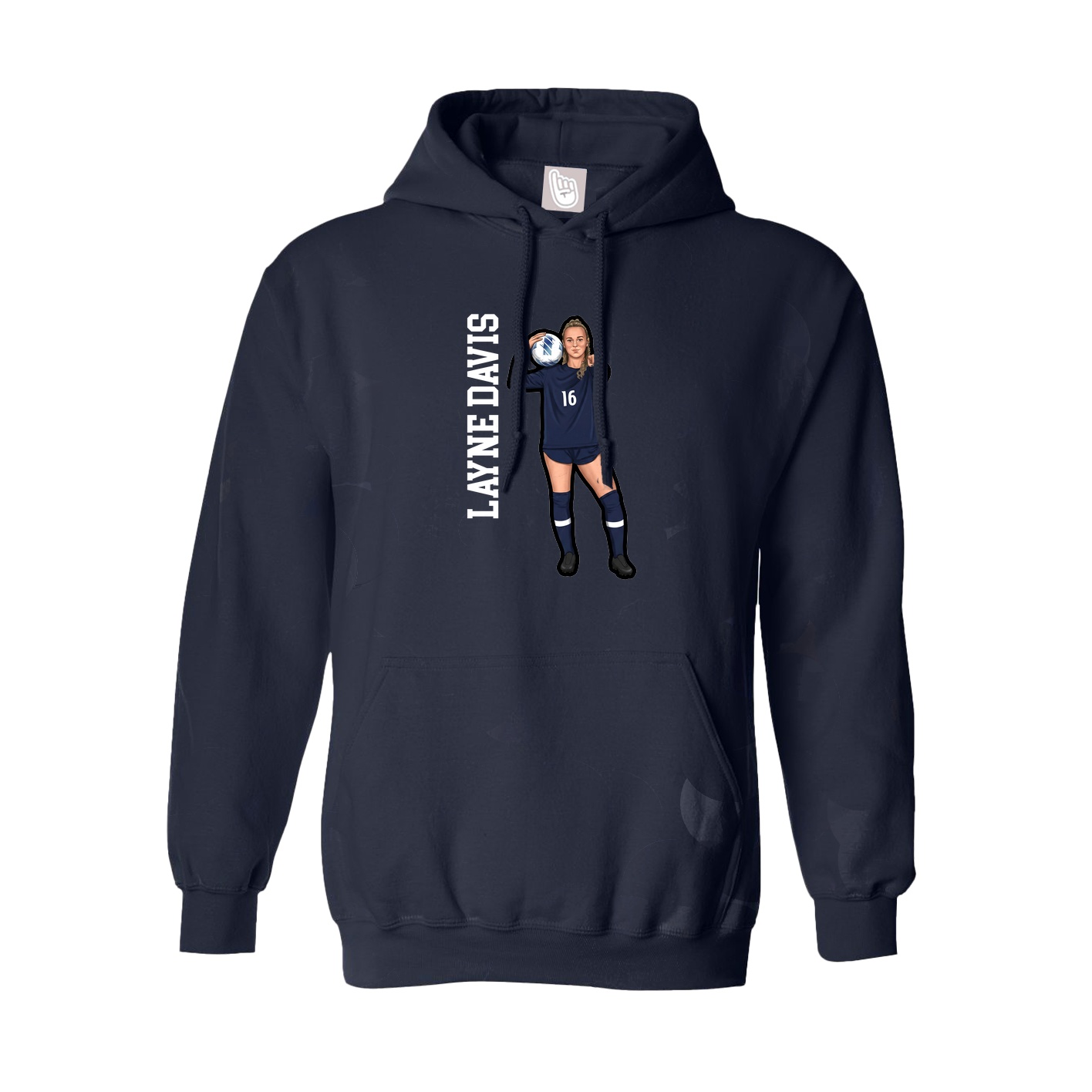 Youth Hoodie — Name Vertical in Navy
