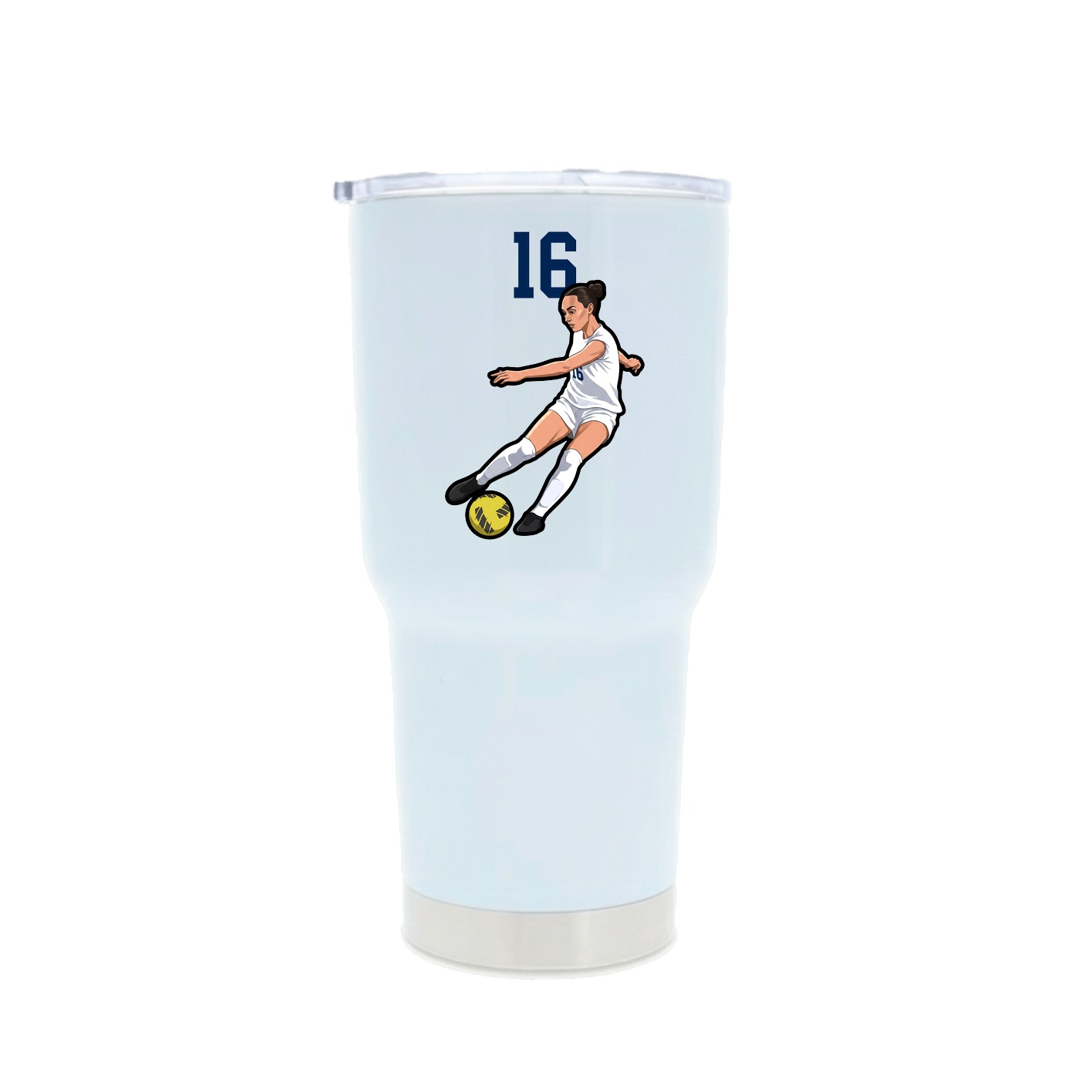 30oz Stainless Steel Tumbler — Number Top in White