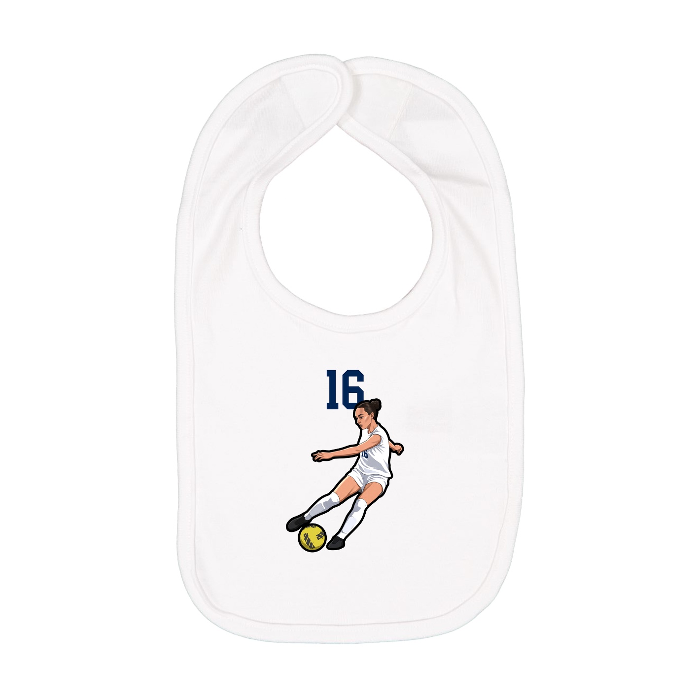Infant Bib — Number Top in White