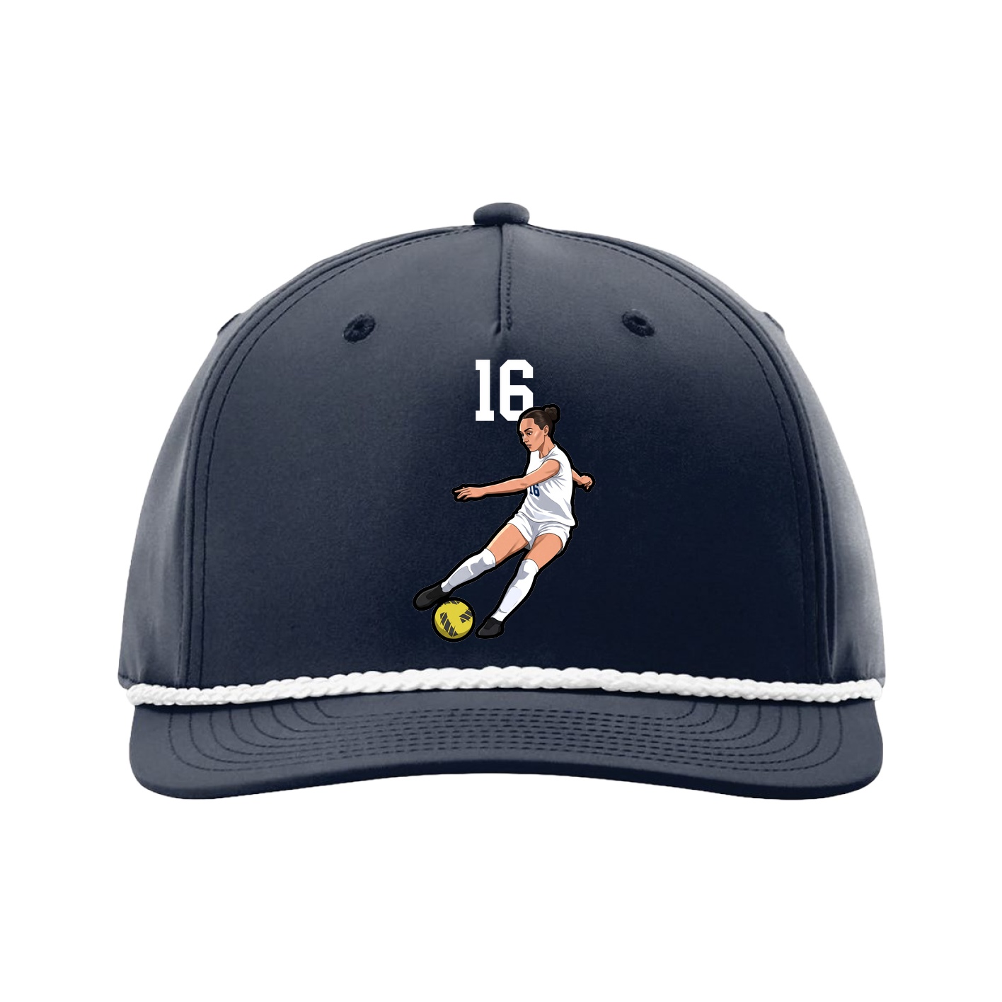 Five-Panel Classic Rope Cap — Number Top in Navy