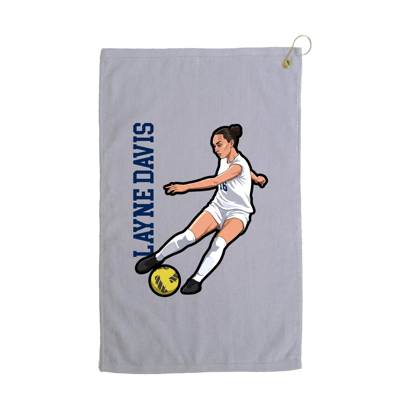 Golf Towel — Name Vertical in Grey