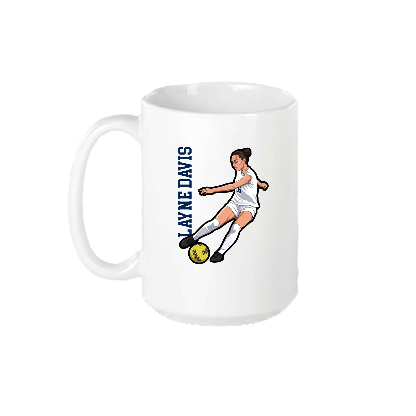 15oz Coffee Mug — Name Vertical in White