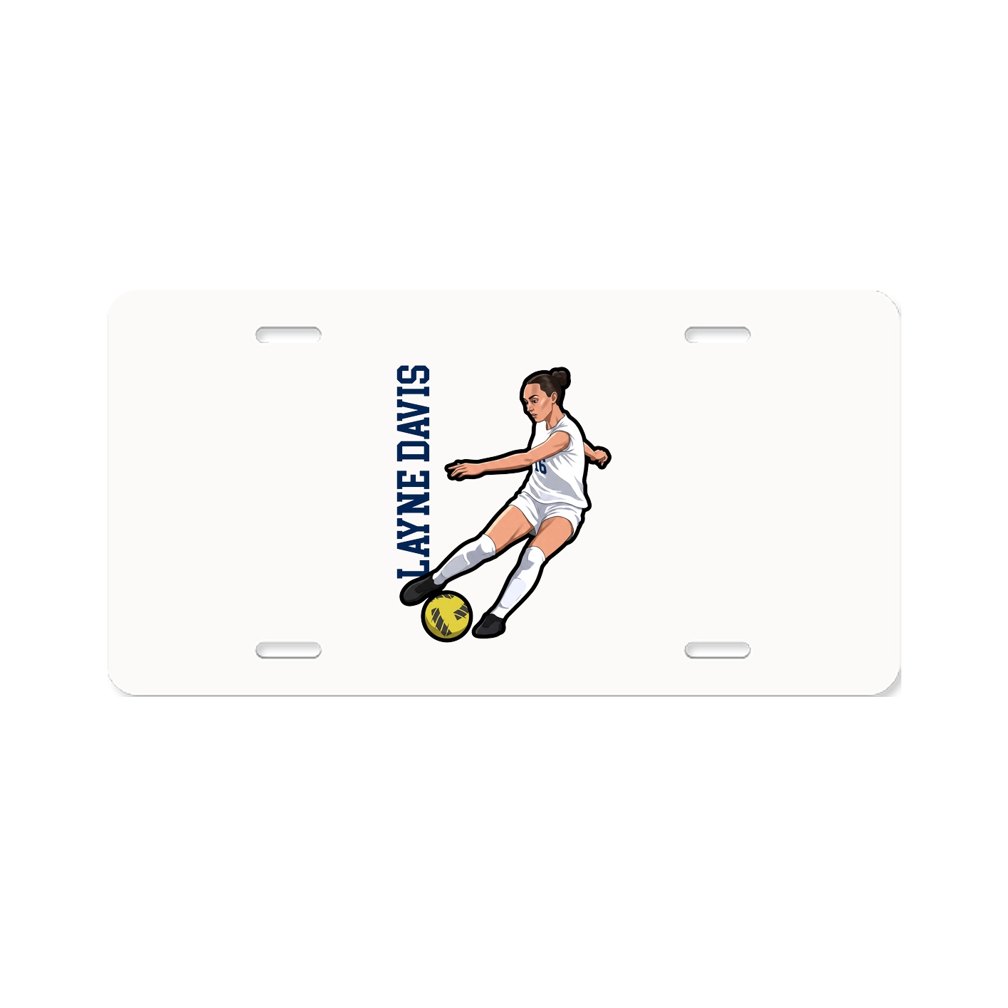 License Plate — Name Vertical in Classic