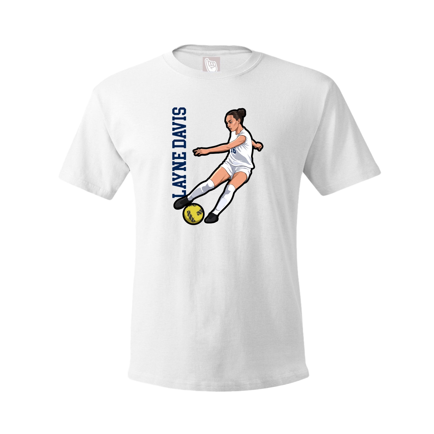 Tee — Name Vertical in White