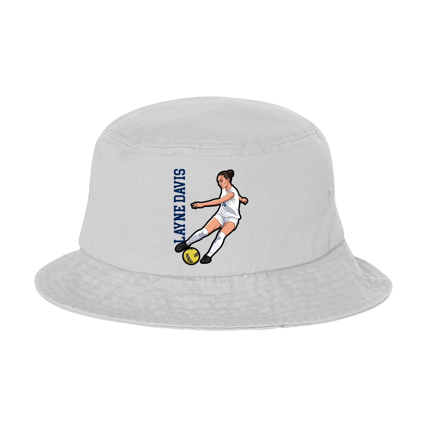 Bucket Cap — Name Vertical in White