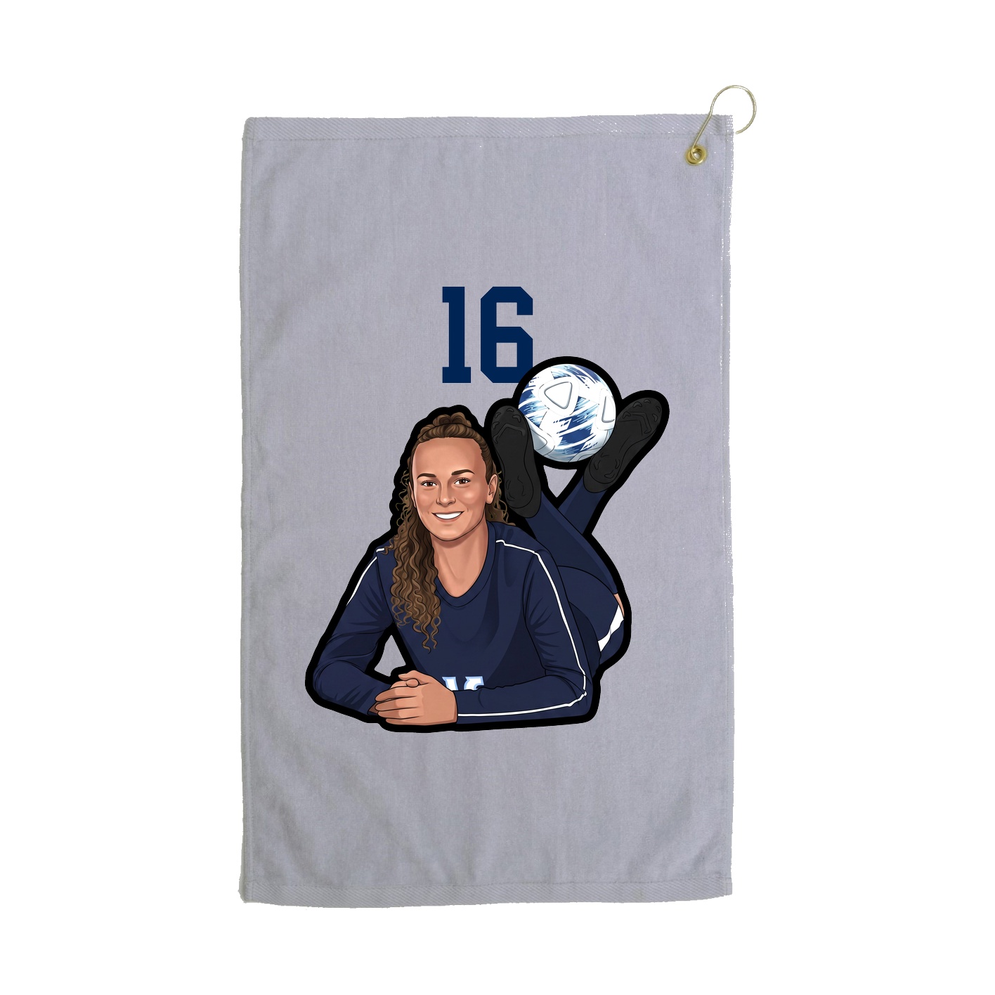 Golf Towel — Number Top in Grey