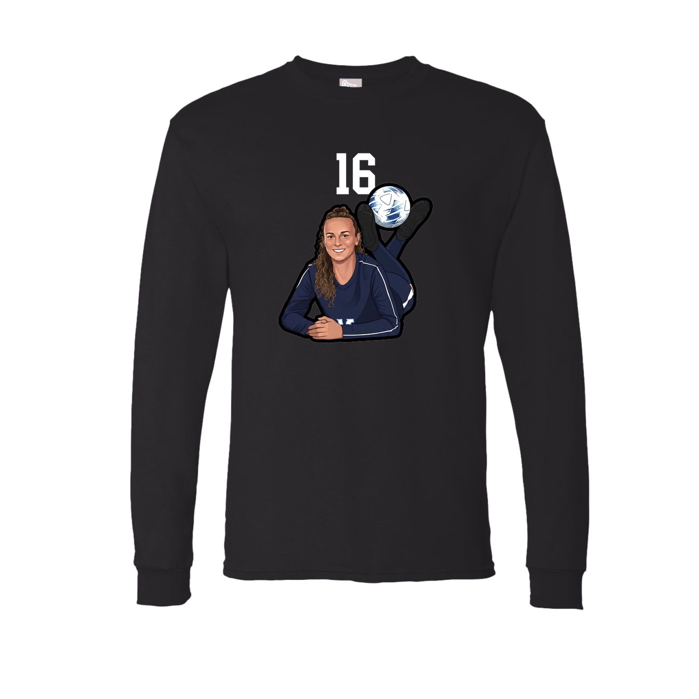 Long Sleeve Tee — Number Top in Black