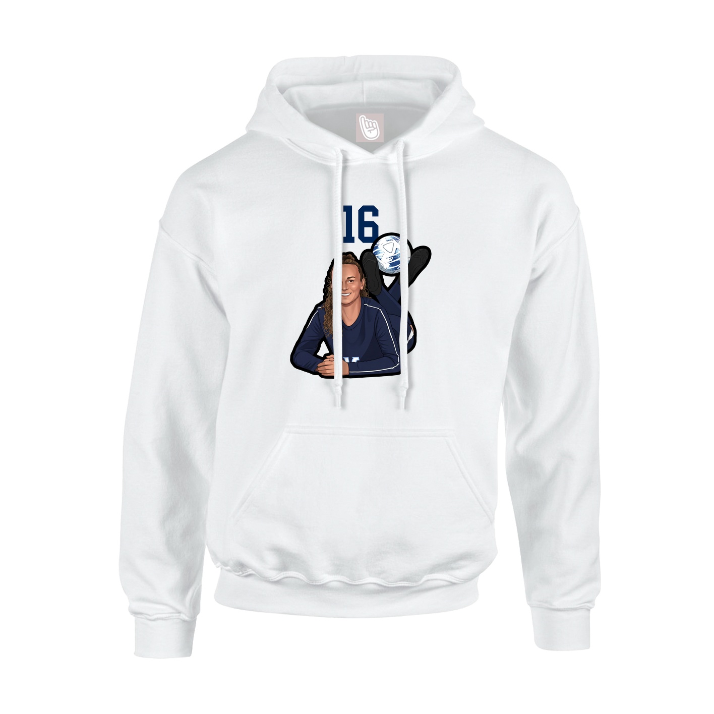 Hoodie — Number Top in White