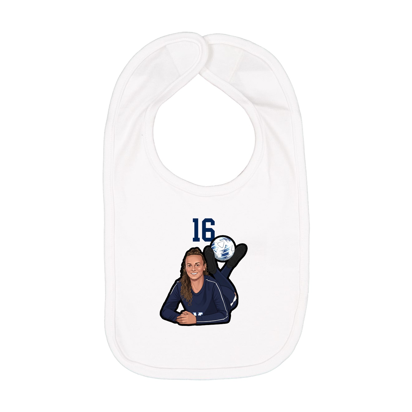 Infant Bib — Number Top in White