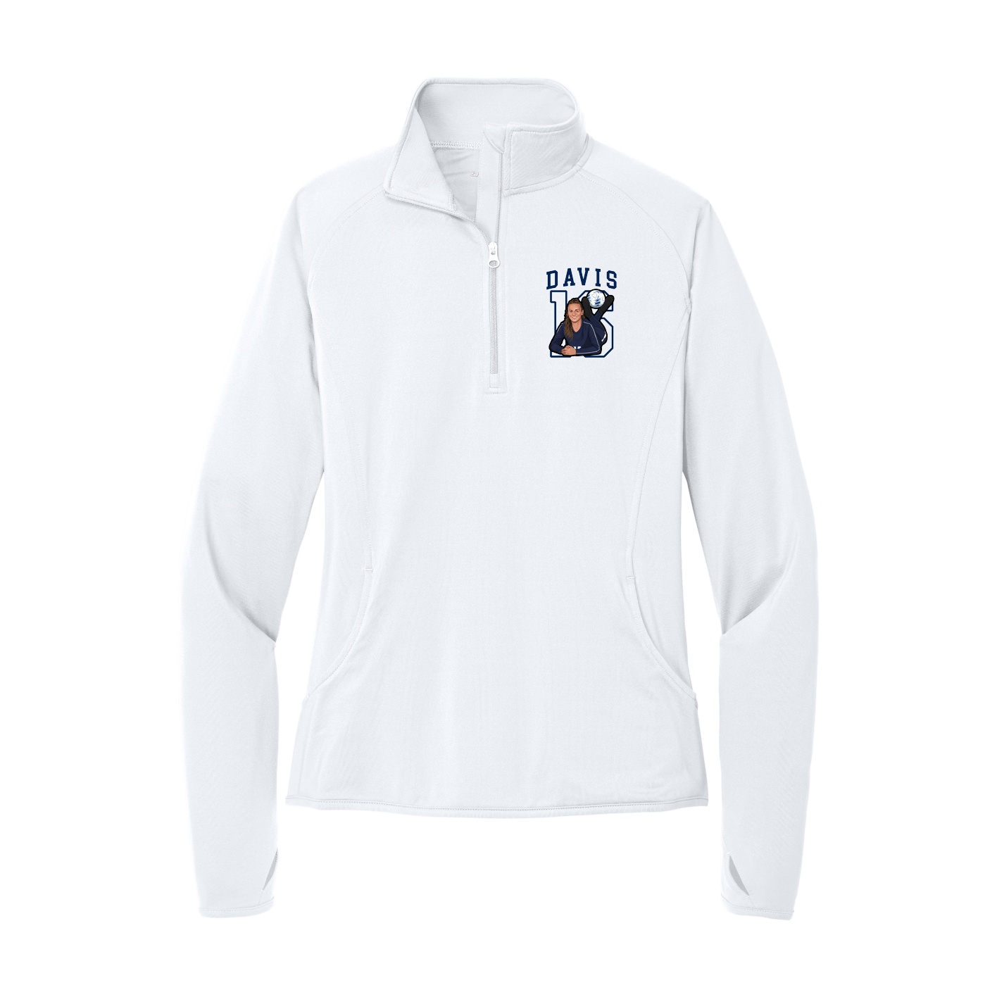 Women's Q-Zip Pullover — Shirsey in White