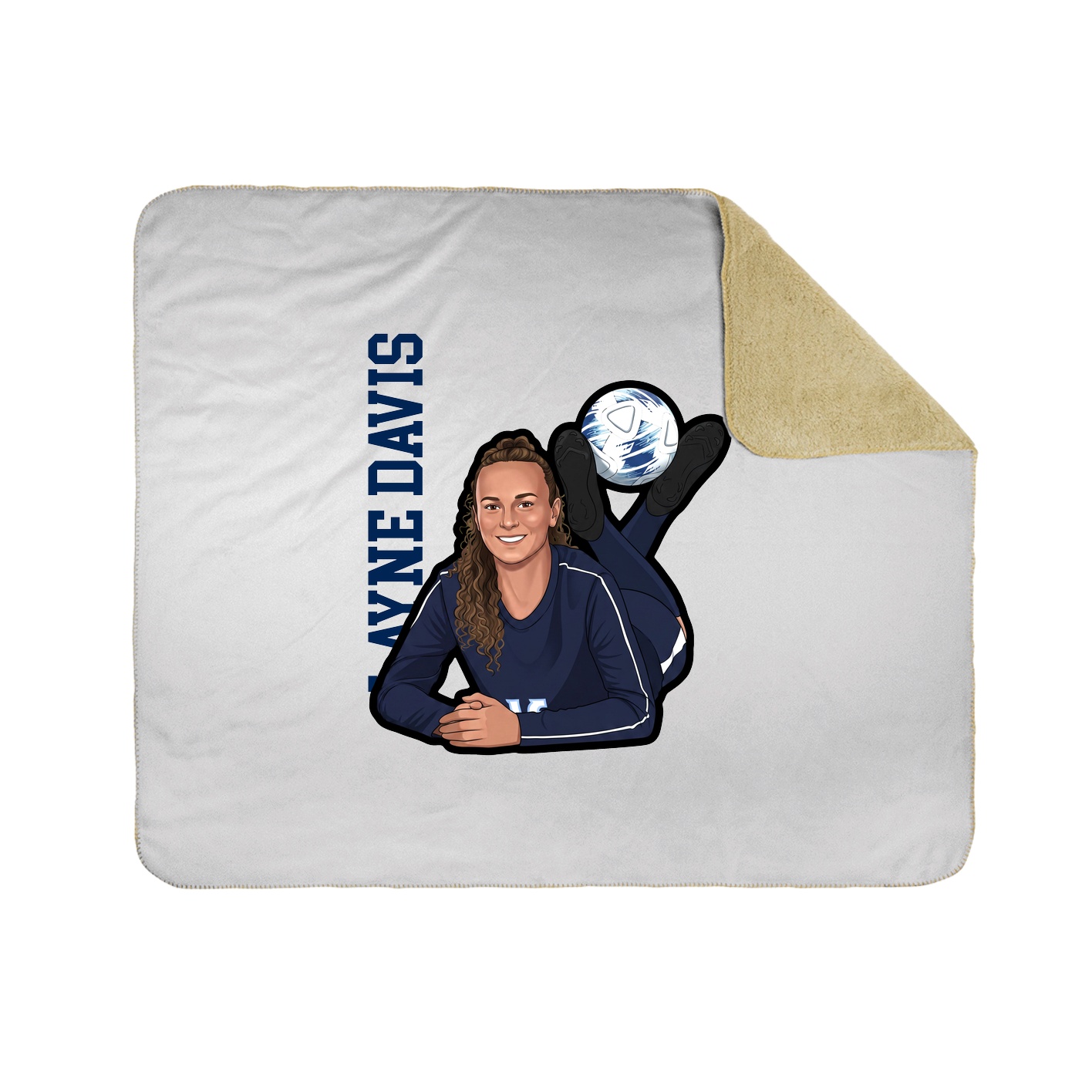 Throw Blanket — Name Vertical in White