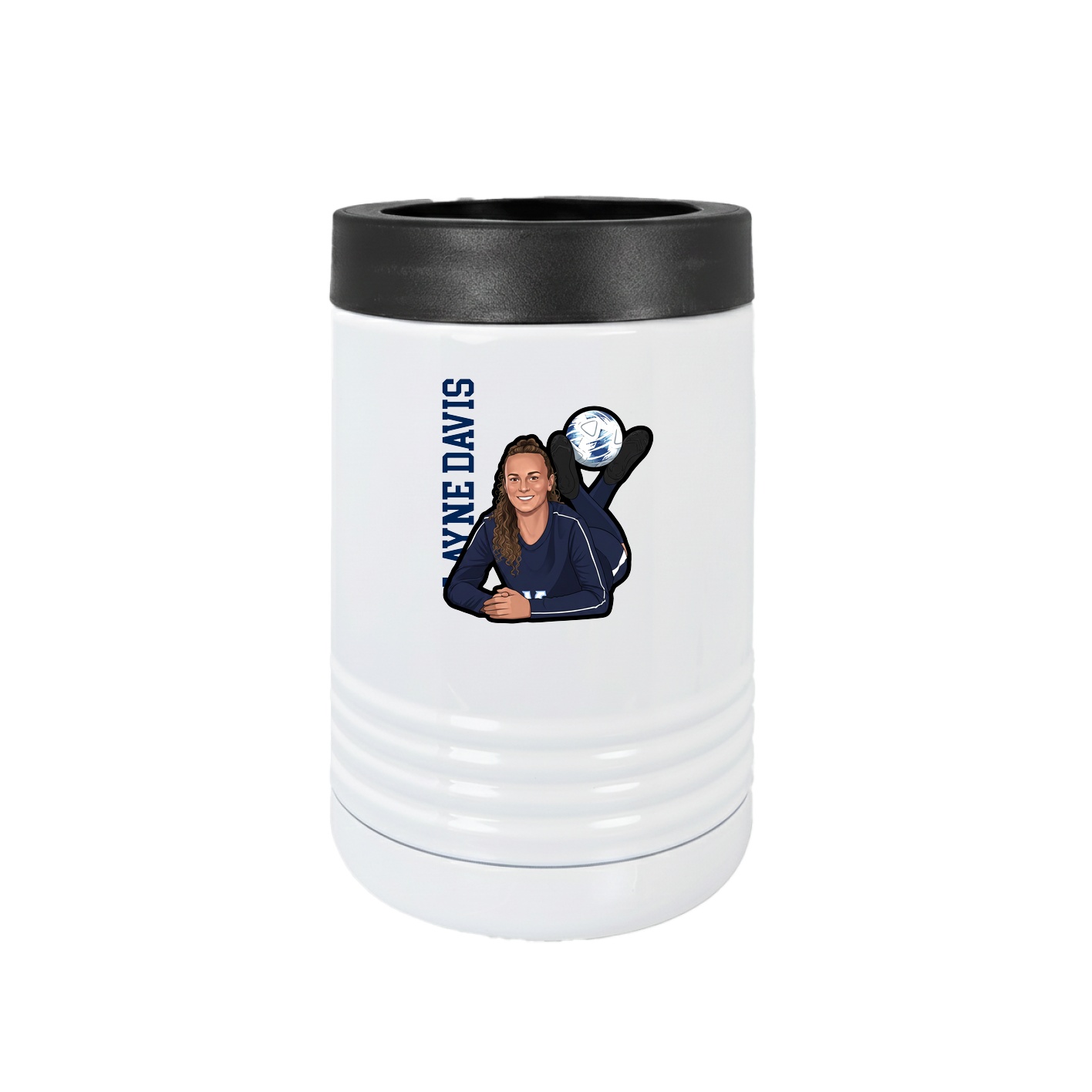 Beverage Holder — Name Vertical in White