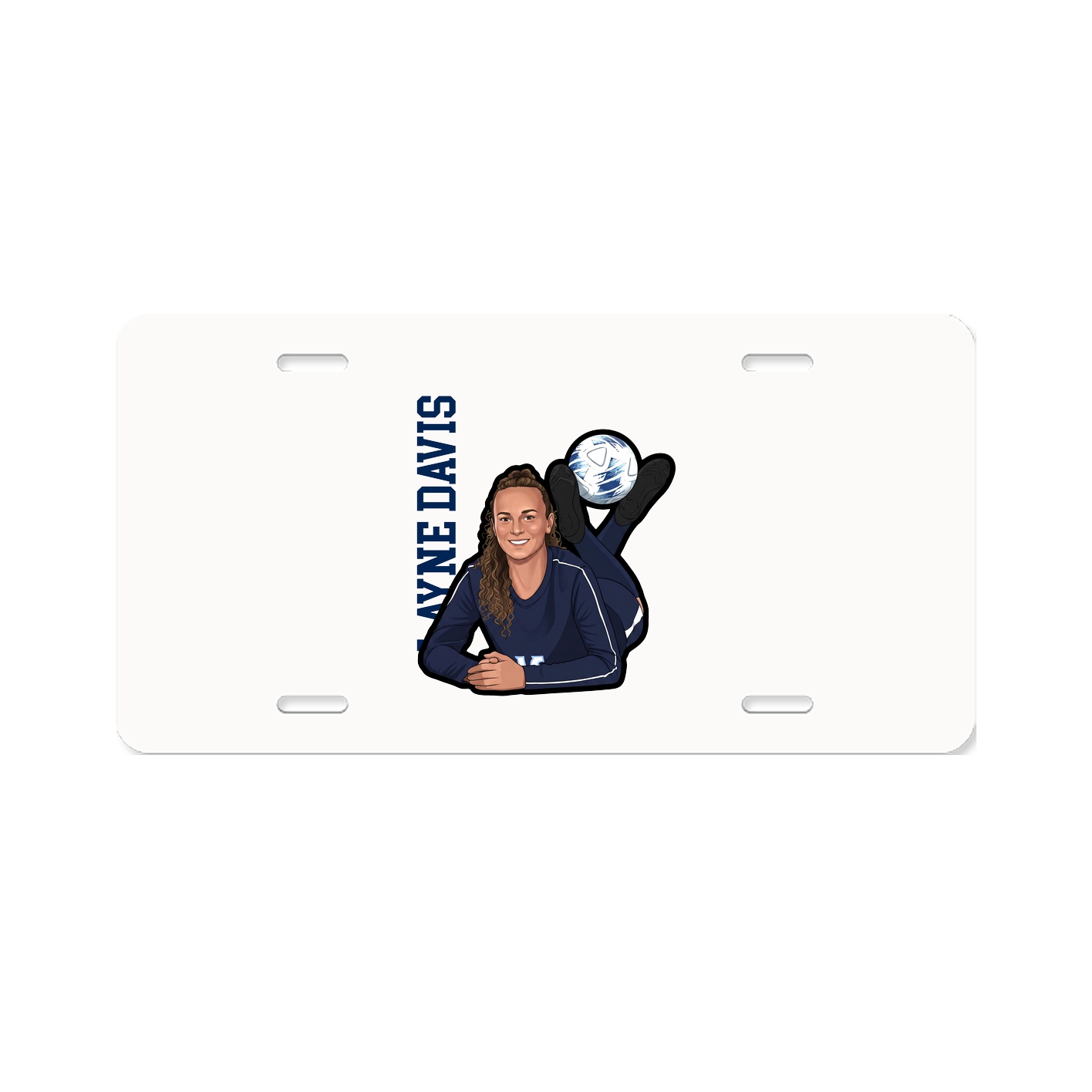 License Plate — Name Vertical in Classic