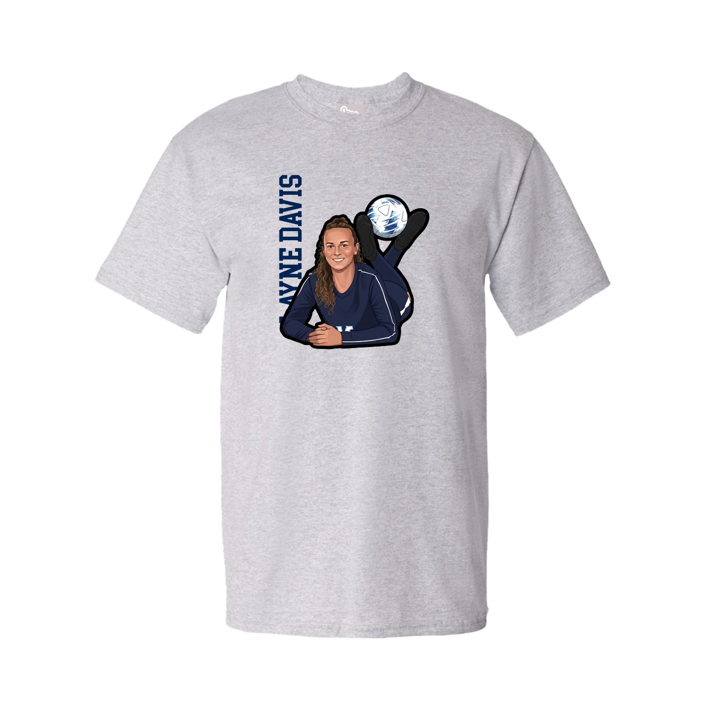 Tee — Name Vertical in Grey