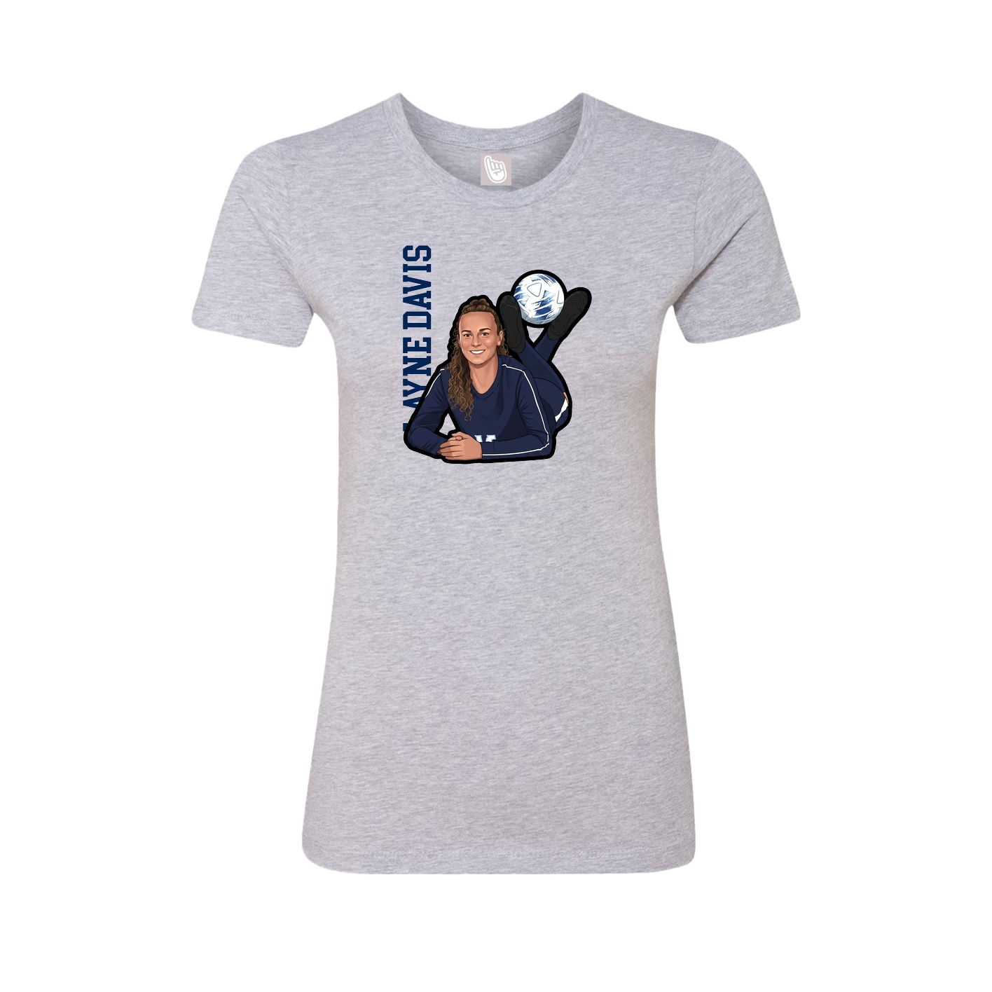 Womens Tee — Name Vertical in Grey