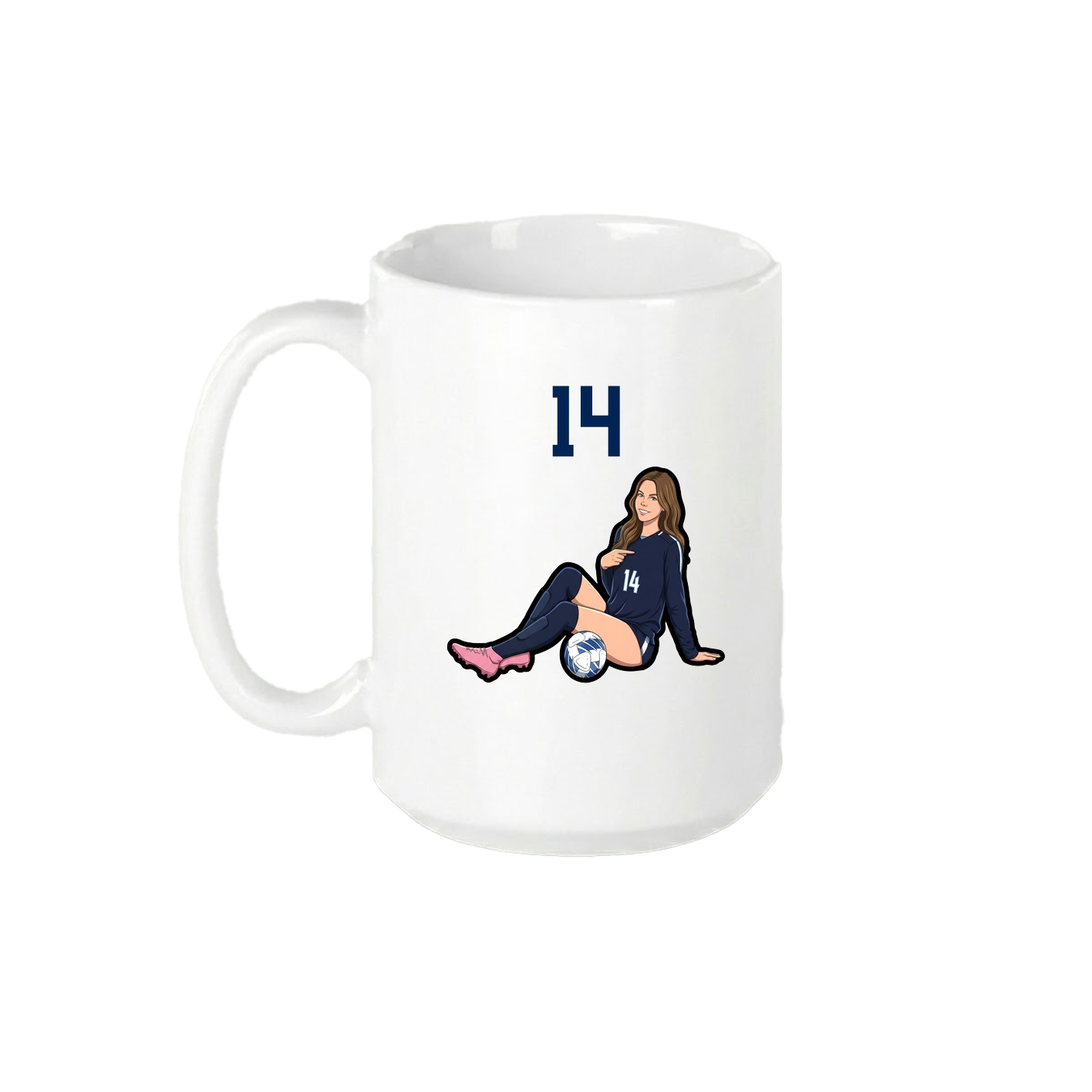 15oz Coffee Mug — Number Top in White