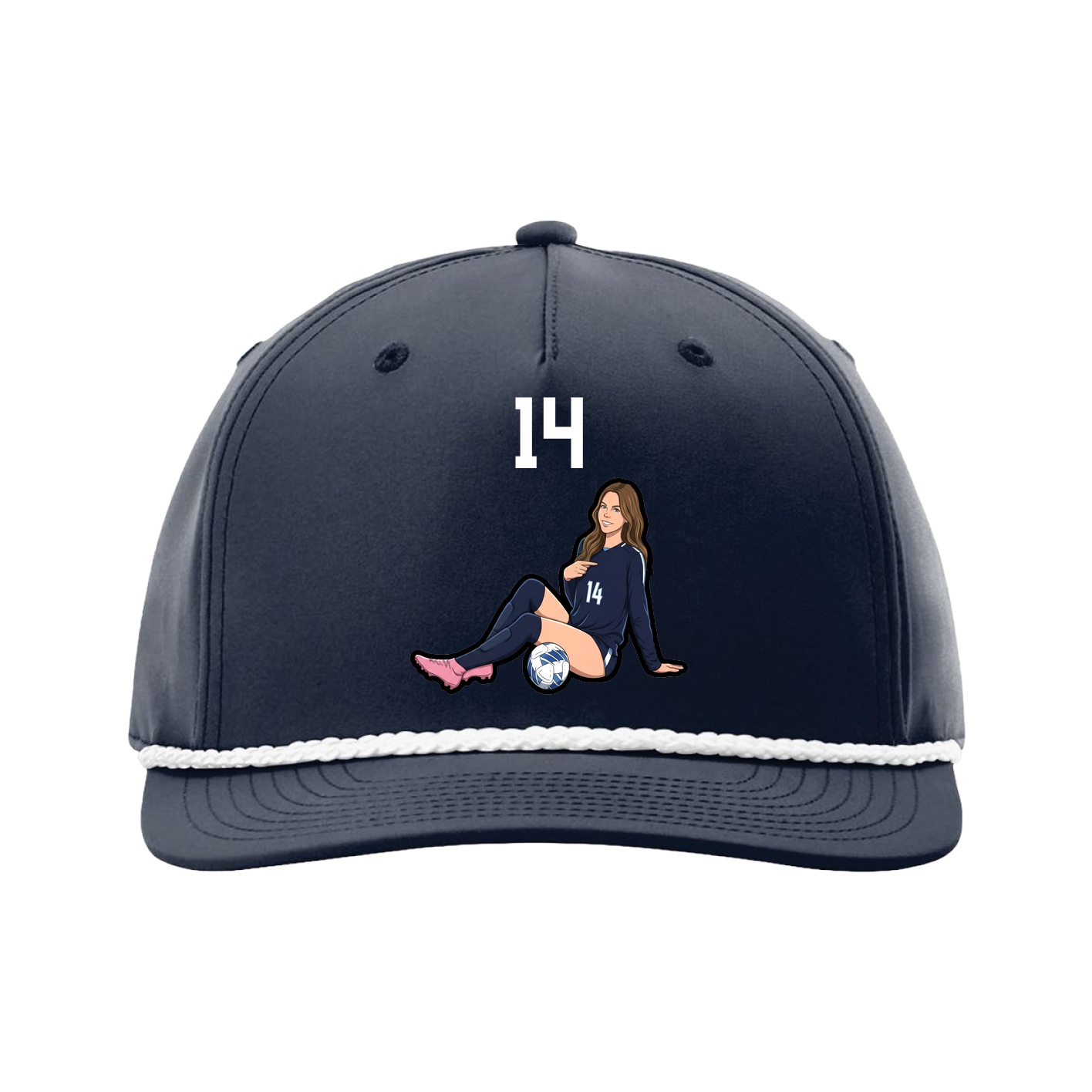 Five-Panel Classic Rope Cap — Number Top in Navy