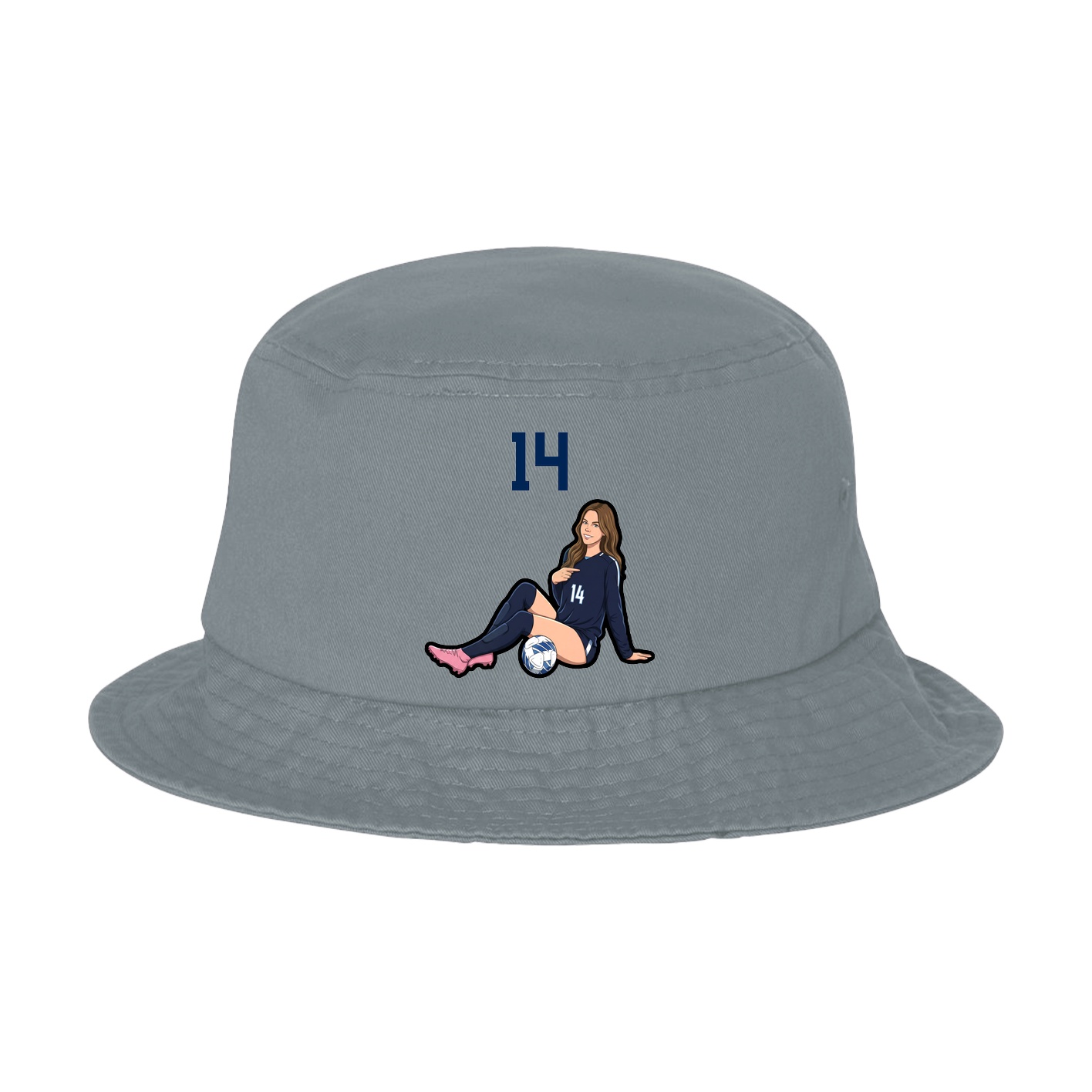 Bucket Cap — Number Top in Grey