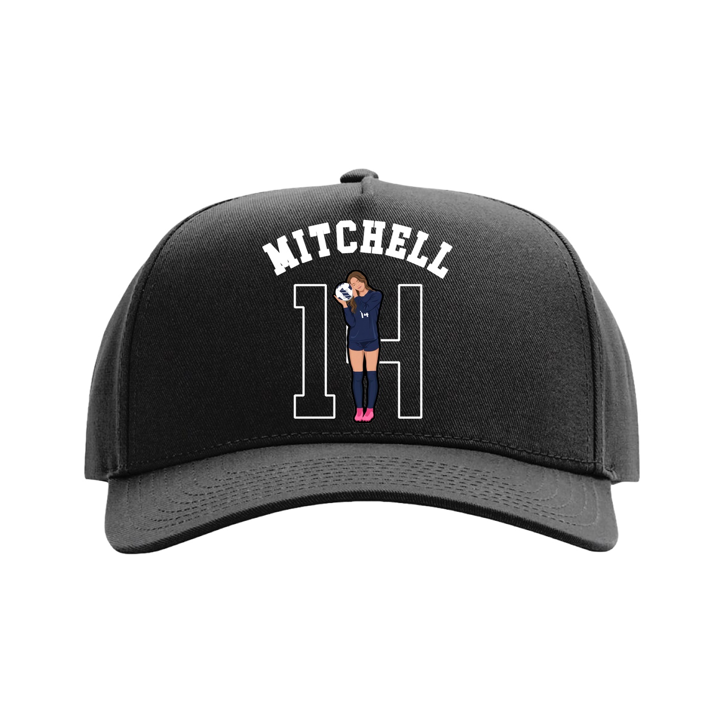 Full Fabric Five-Panel Champ Cap — Shirsey Arch in Black