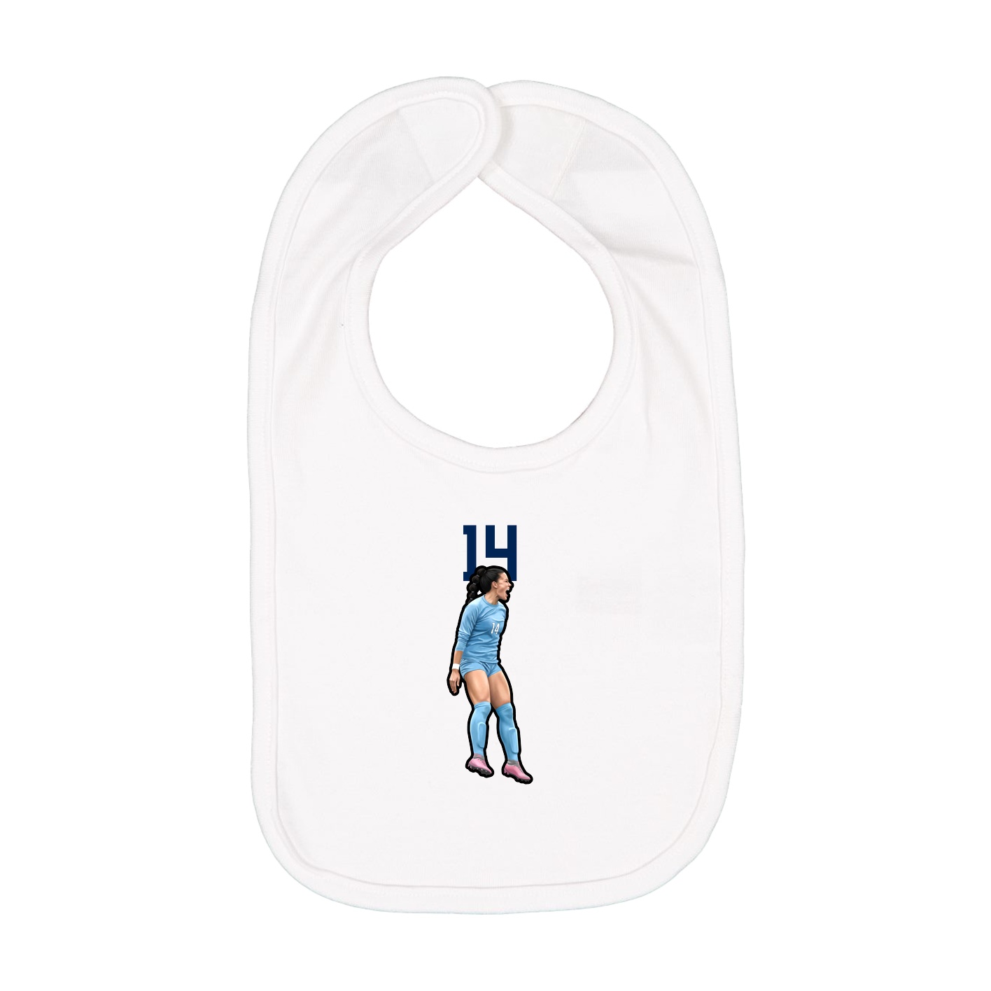 Infant Bib — Number Top in White