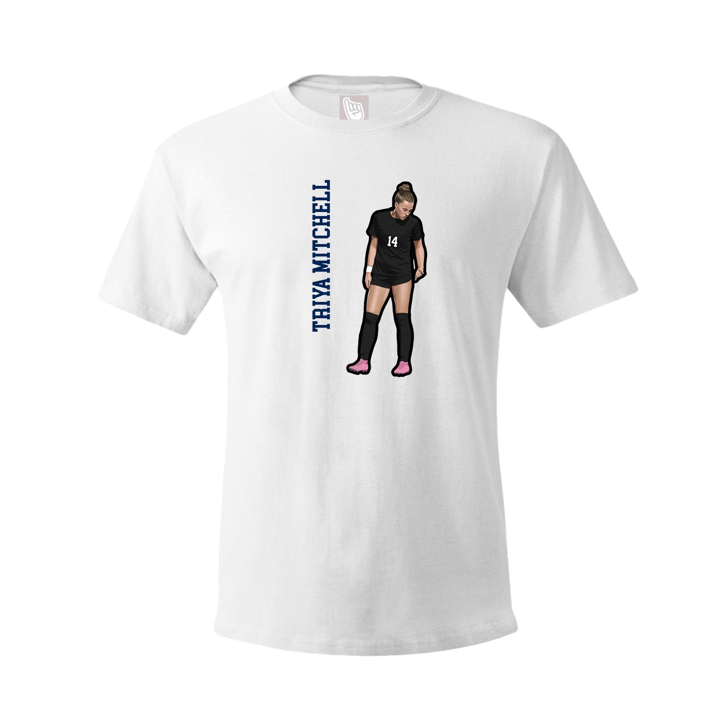 Youth Tee — Name Vertical in White