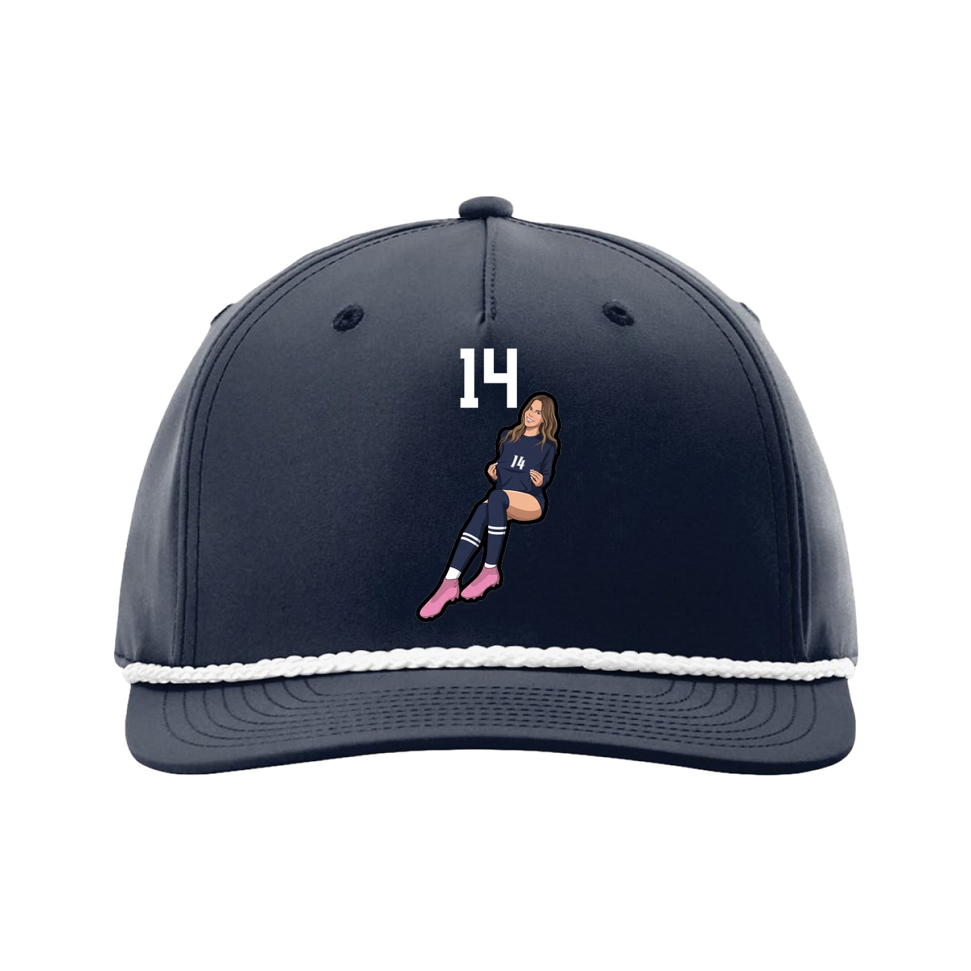 Five-Panel Classic Rope Cap — Number Top in Navy