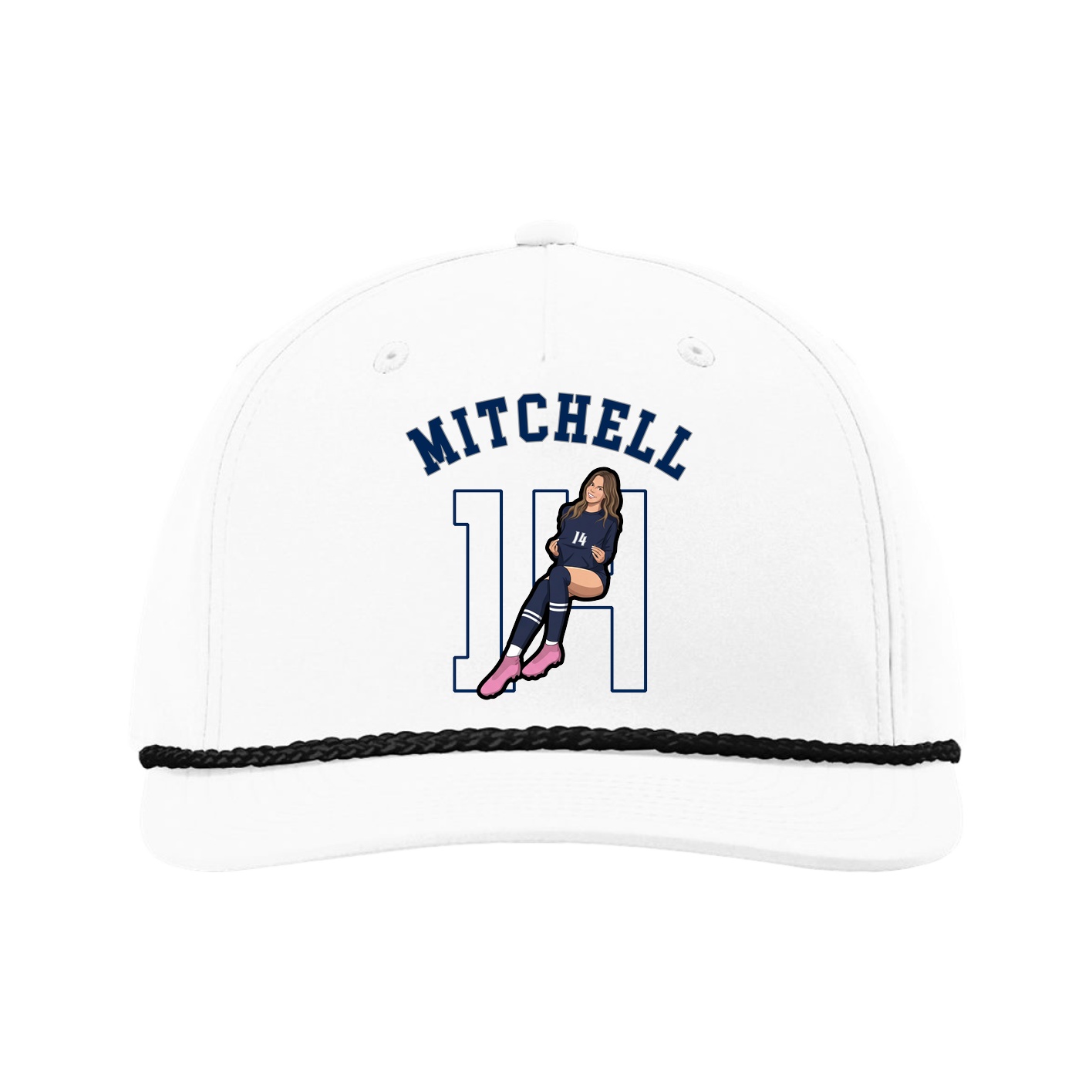 Five-Panel Classic Rope Cap — Shirsey Arch in White